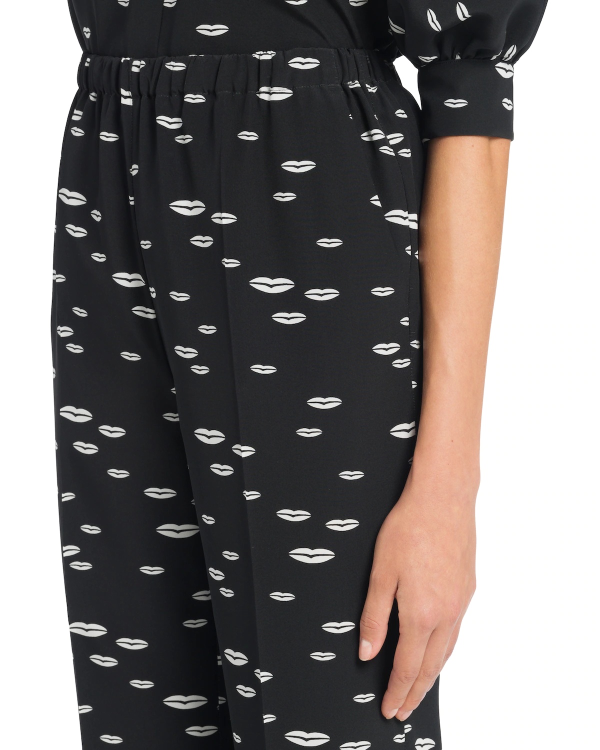 Printed crêpe de Chine pants - 5