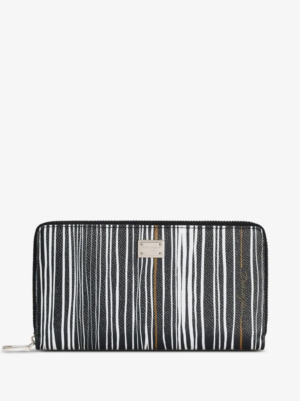 stripe-print calfskin wallet - 1