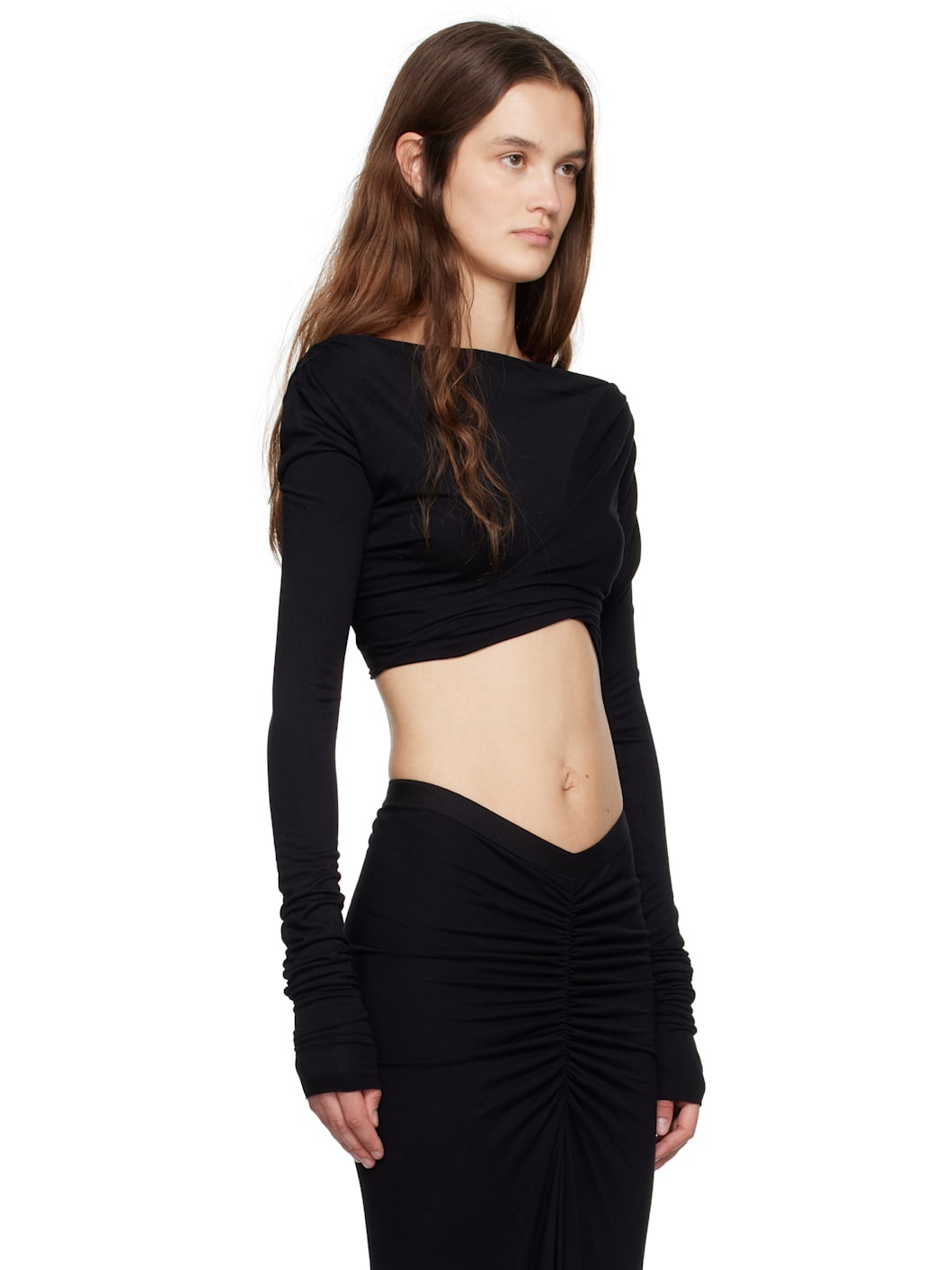 Black Porterville Jade Crop T-shirt - 2