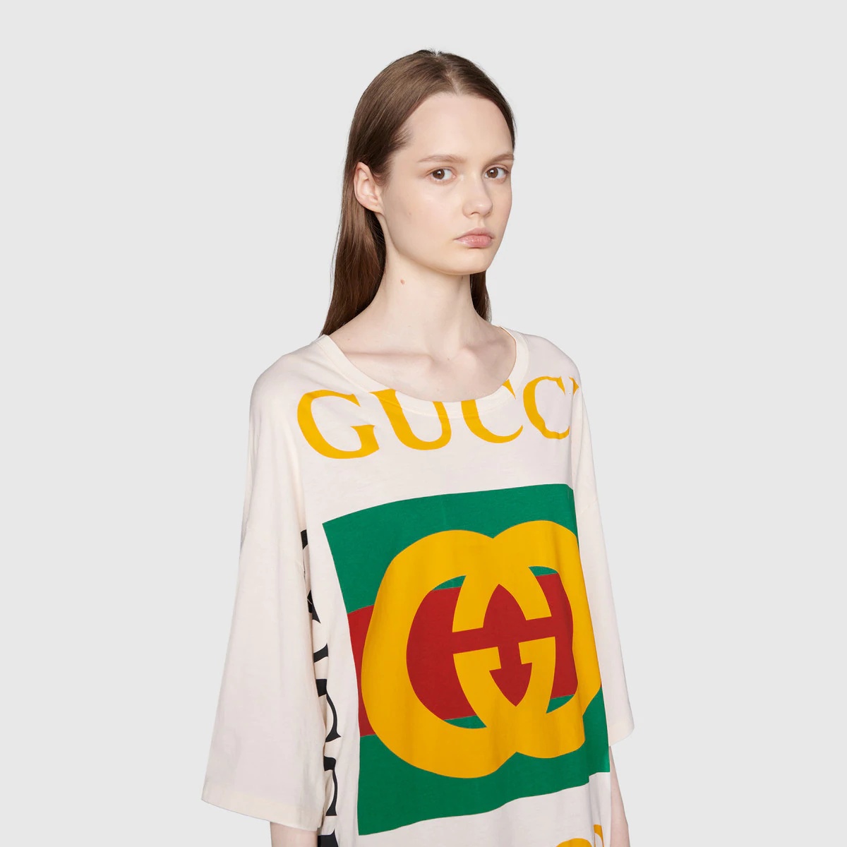 Oversize T-shirt with Gucci logo - 5