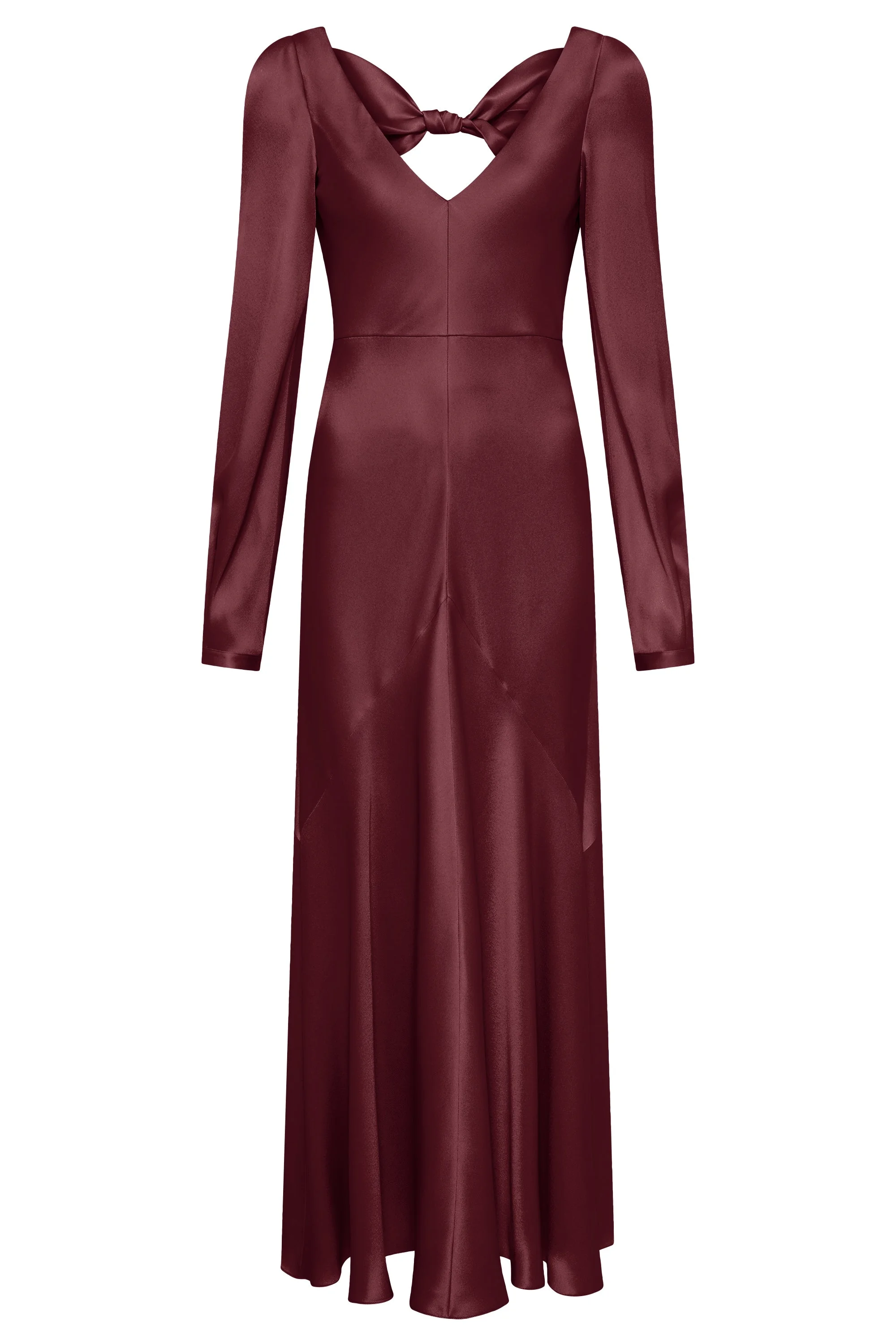 Peyton Maxi Dress In Bordeaux Silk Satin - 1