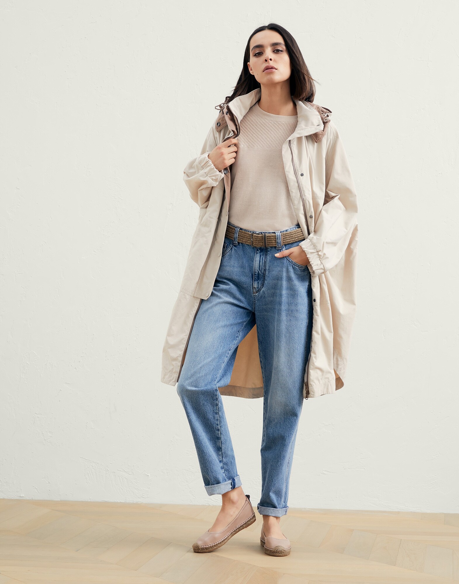 Authentic denim skater trousers with precious patch - 4