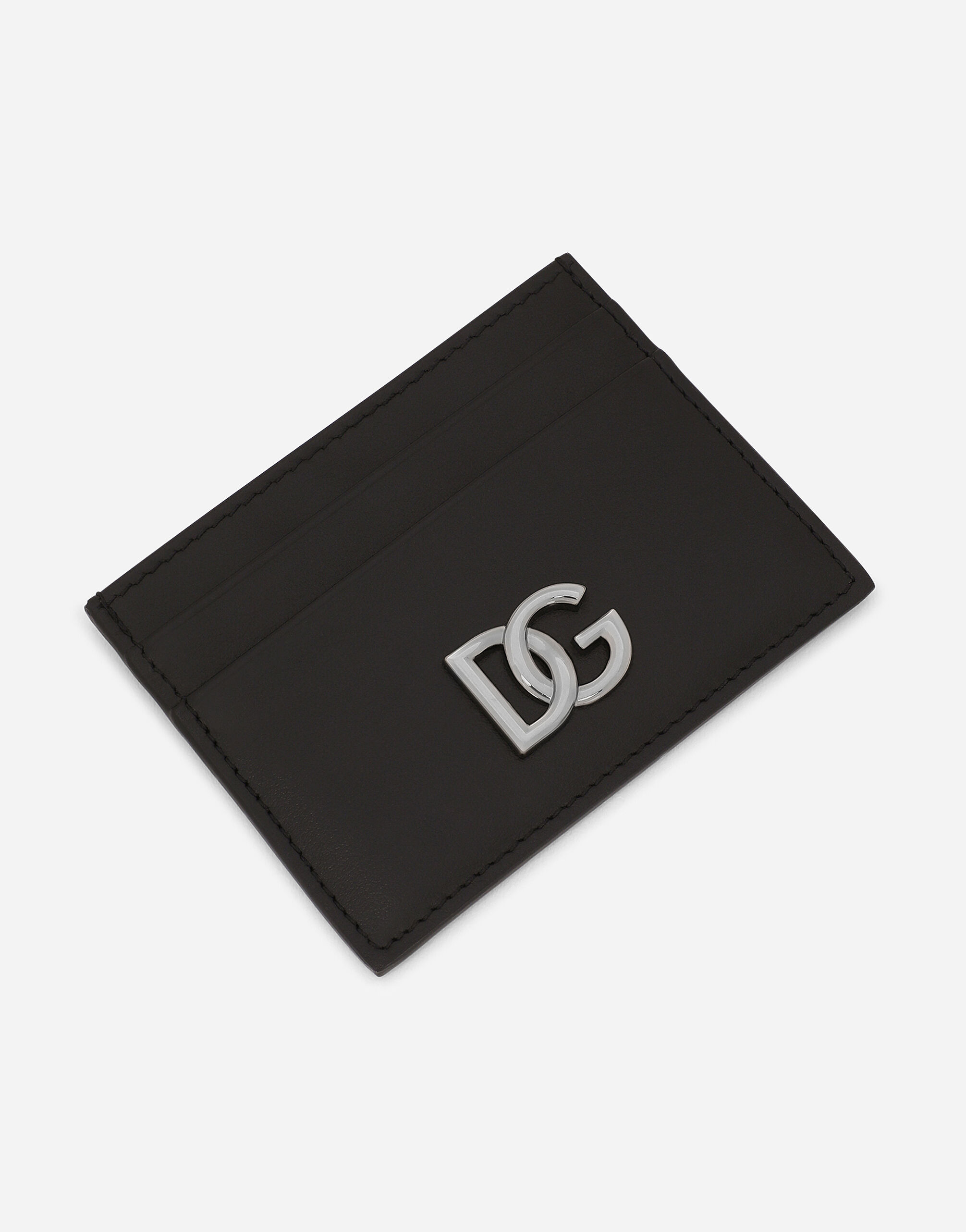 Calfskin nappa card holder with DG logo - 4