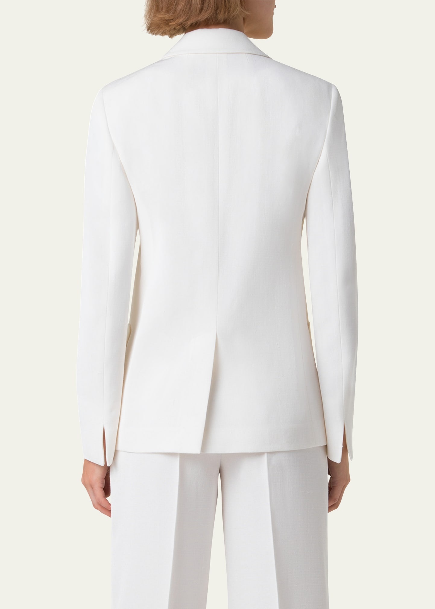 William Double-Breasted Boyfriend Shantung Silk-Blend Jacket - 3