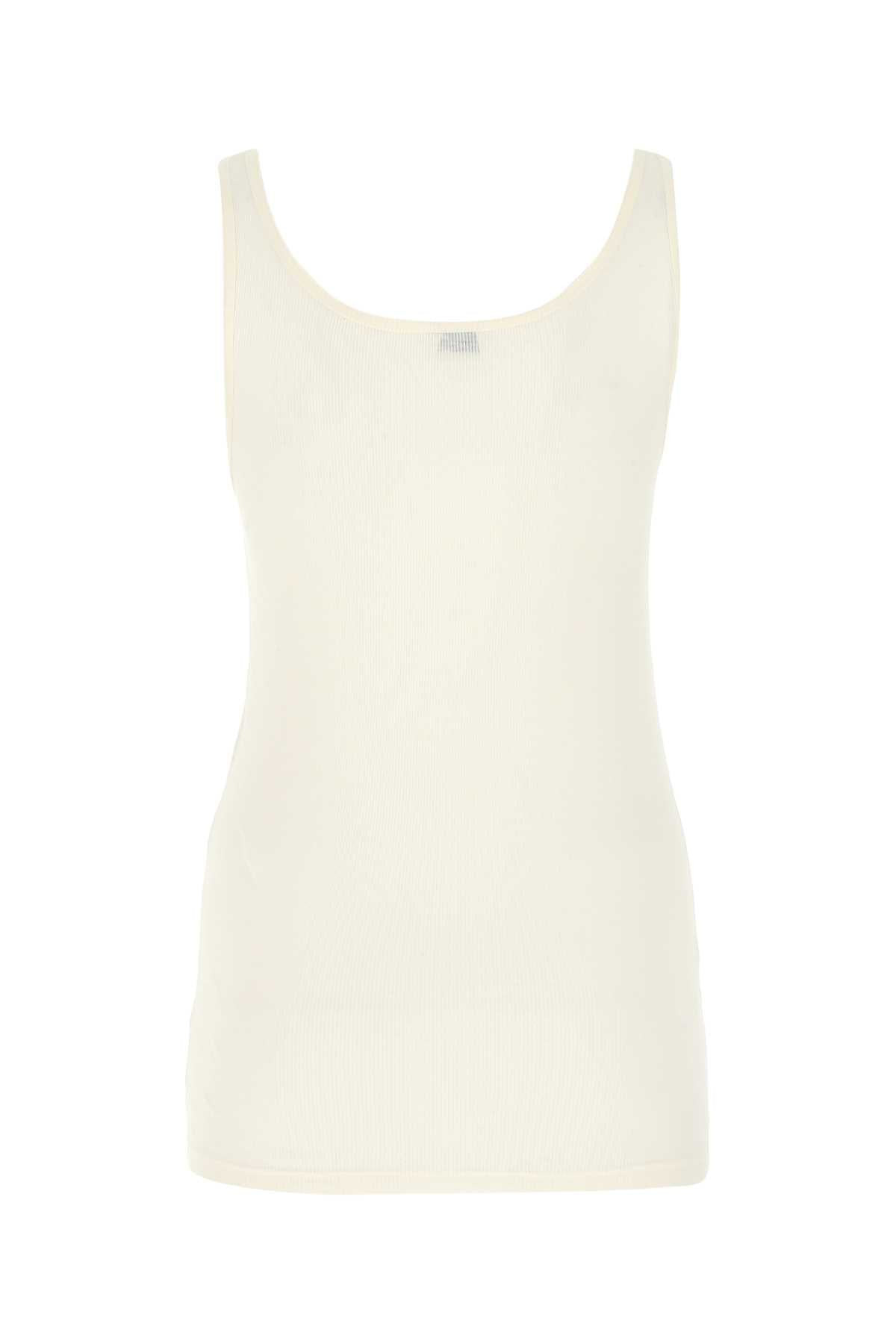 Saint Laurent Women Ivory Modal Blend Tank Top - 2
