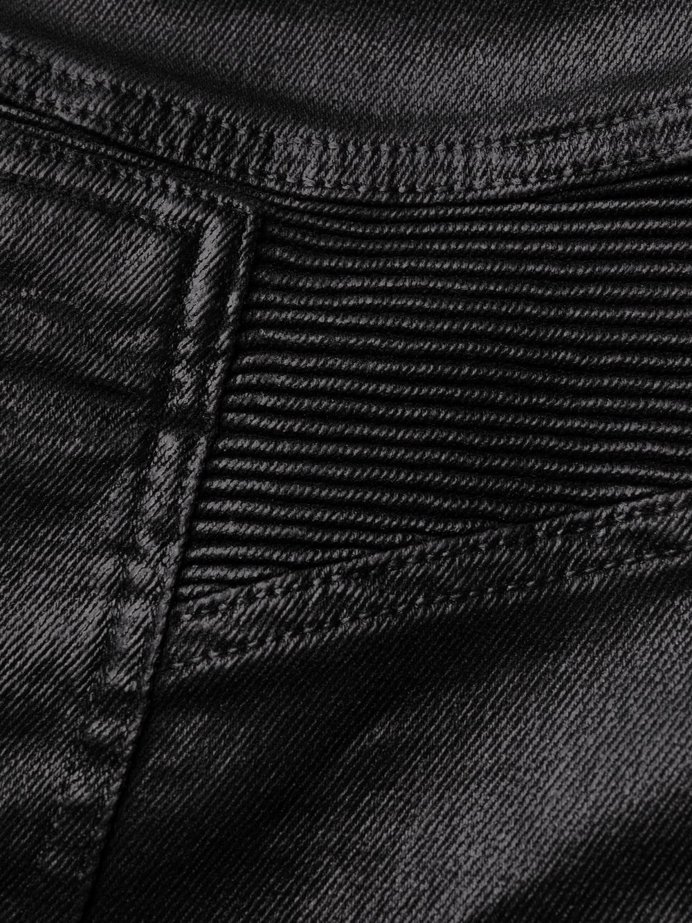 zip-detail polished-finish trousers - 7