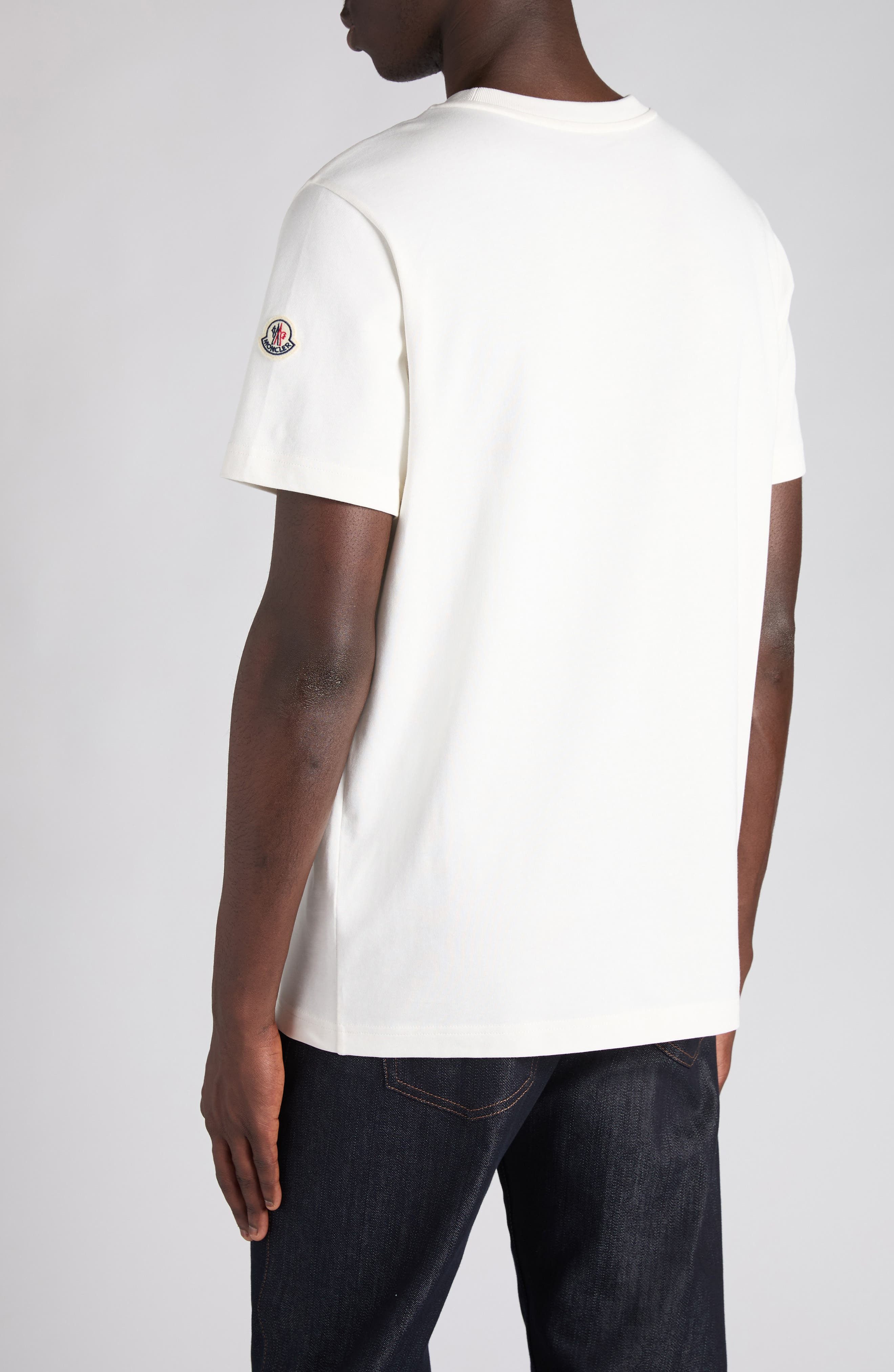 Moncler Logo Patch Cotton T-Shirt in Silk White at Nordstrom - 2