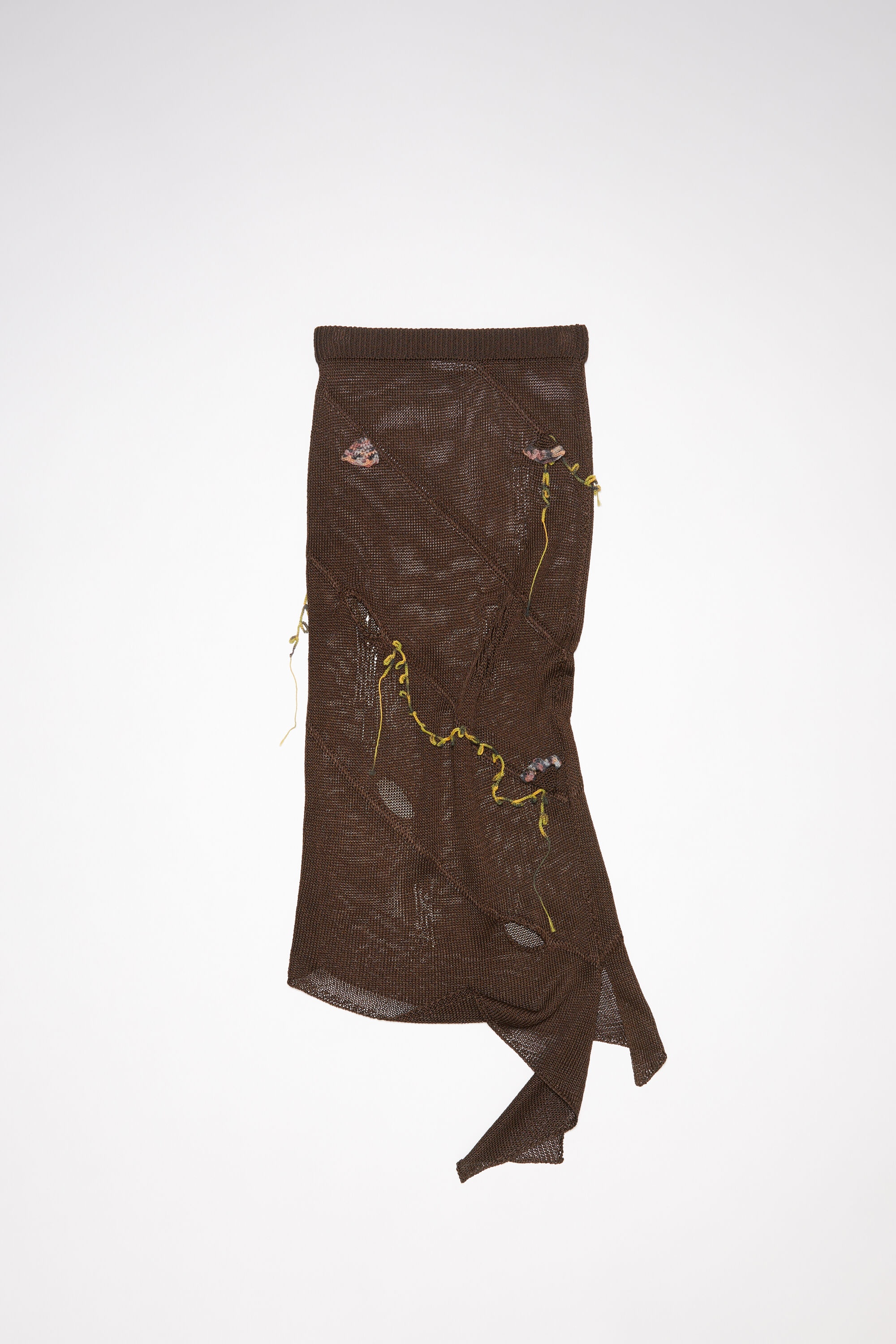 Crochet flower skirt - Chocolate brown - 6
