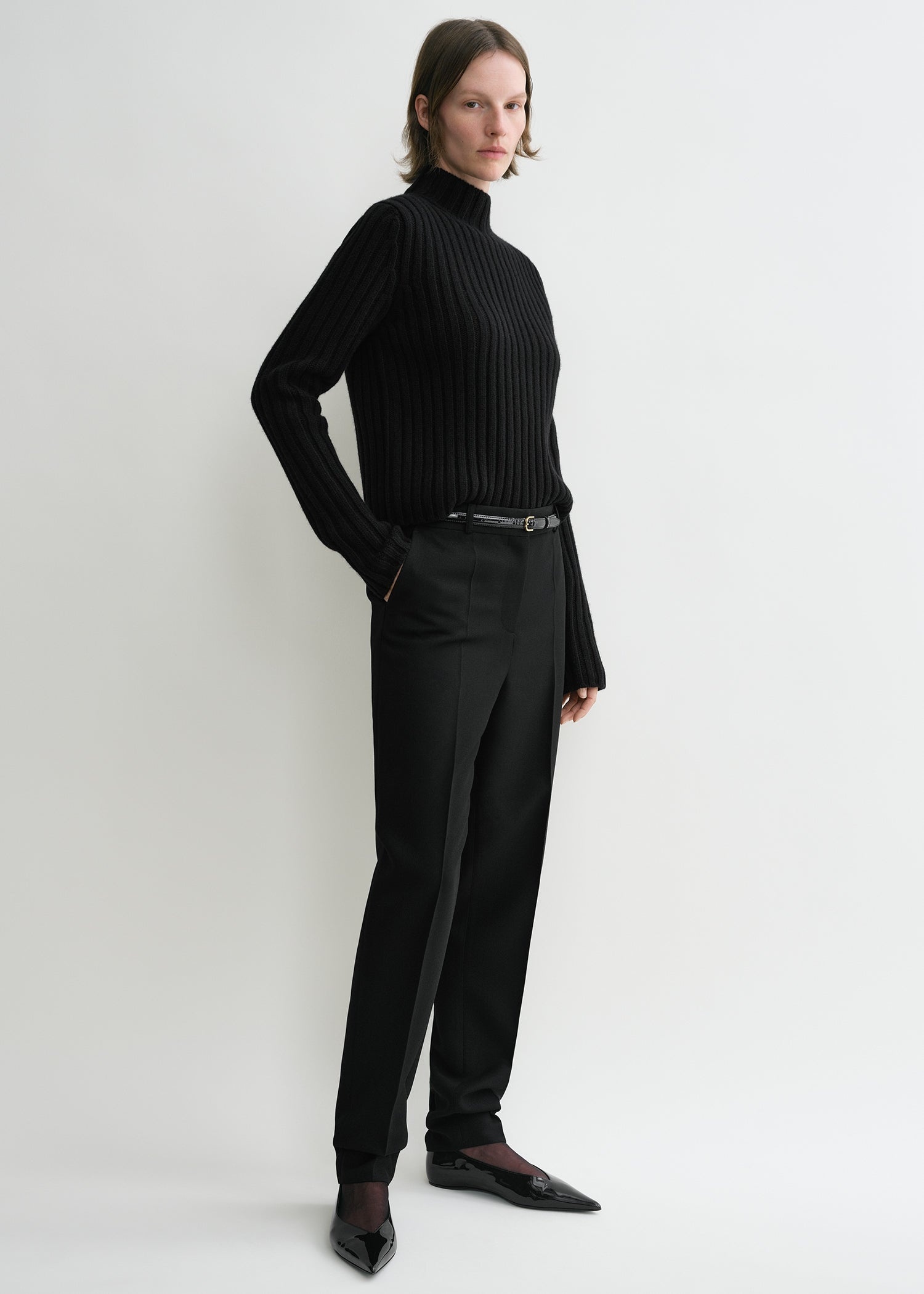 Petite chunky rib knit black - 3