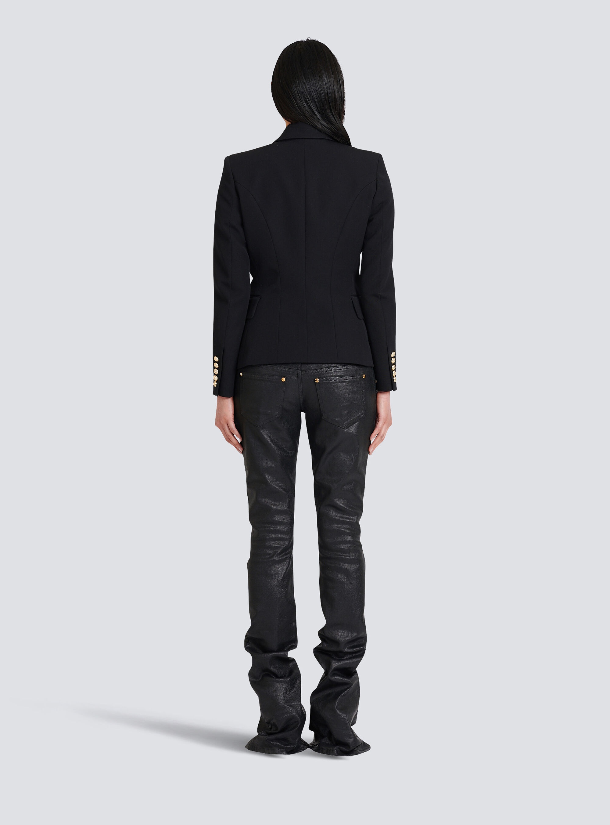 Wool jacket with embroidered jewel badge - 4