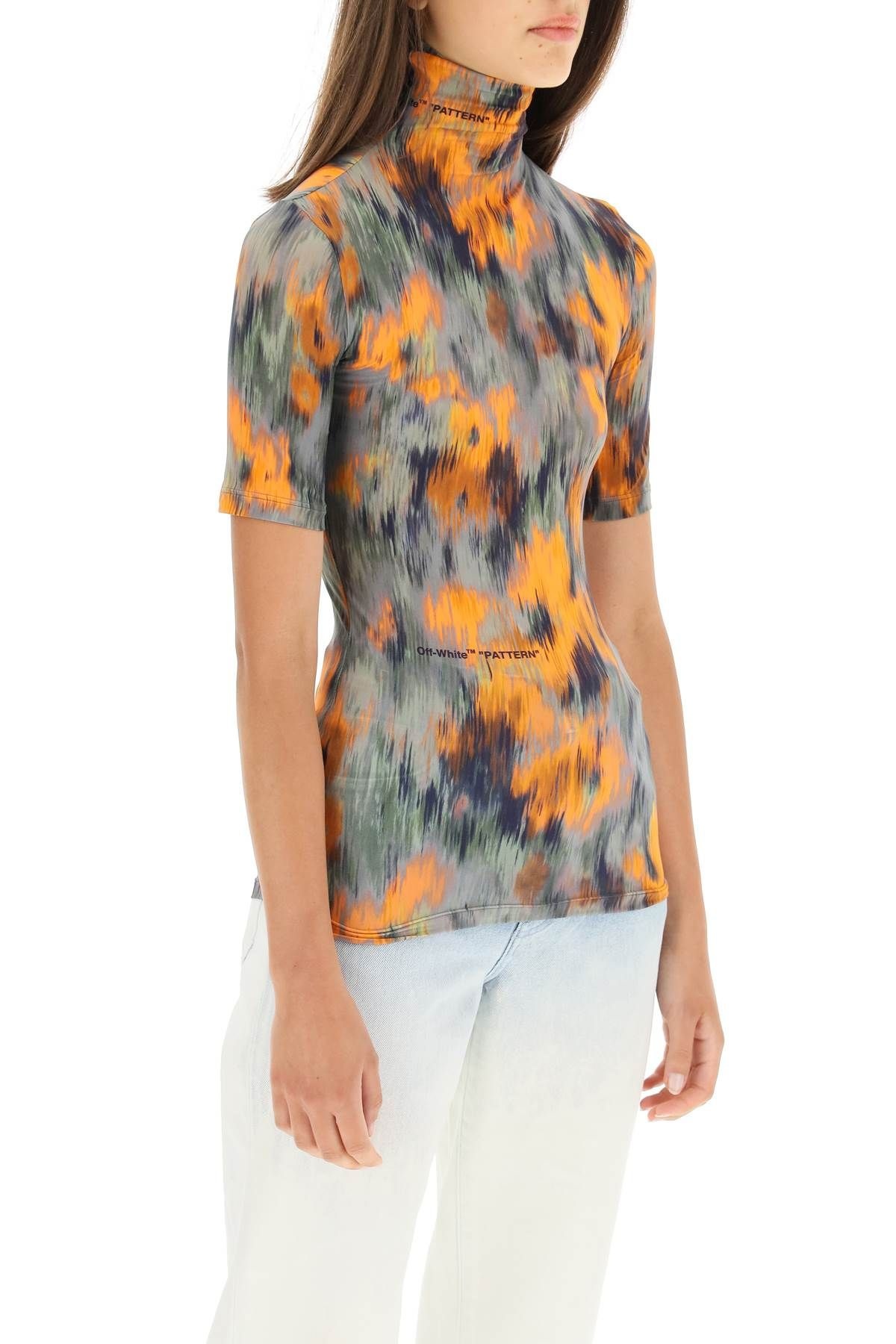 SECOND SKIN HIGH NECK TOP CHINE FLOWERS - 3