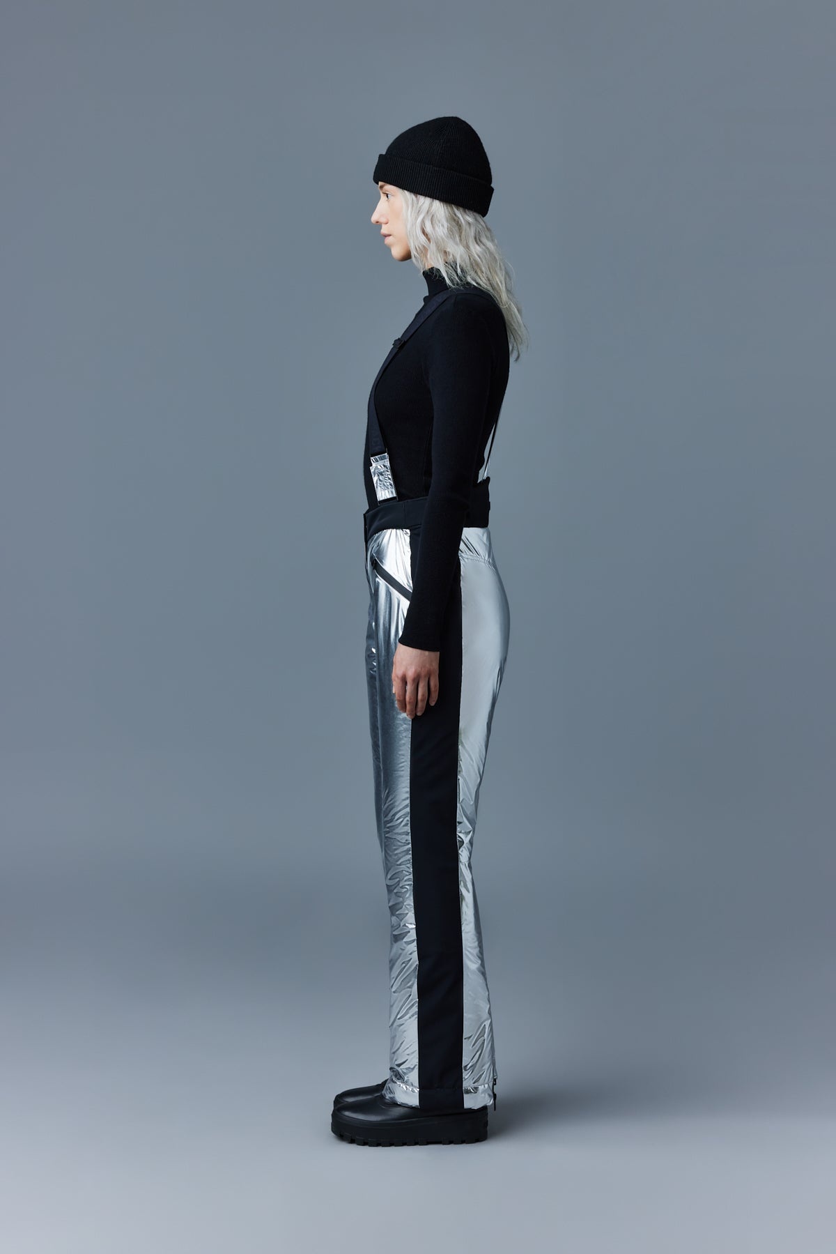 NYOMI metallic ski pant with removable suspenders - 3