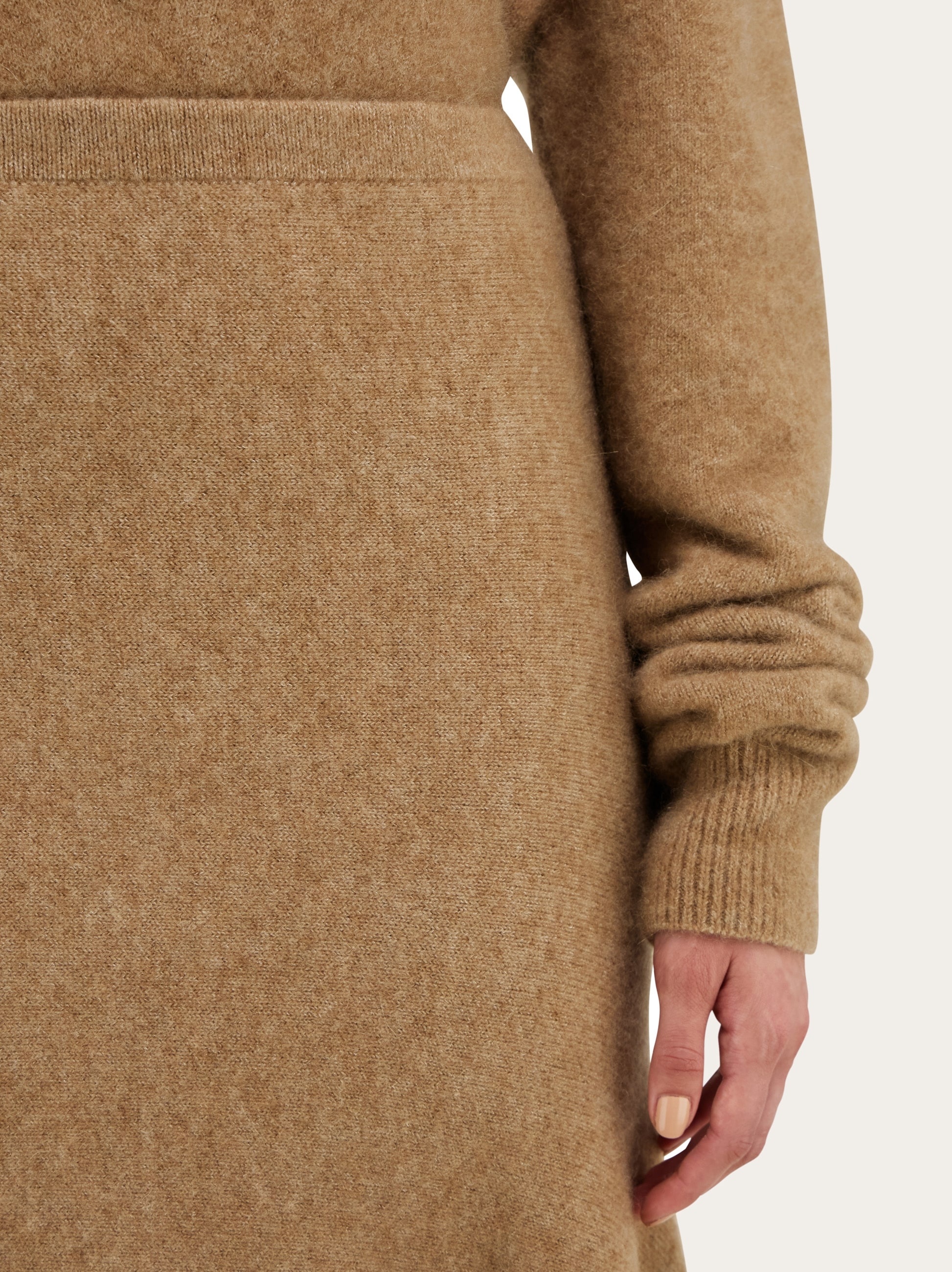 Asymmetric alpaca and silk blend skirt - 6