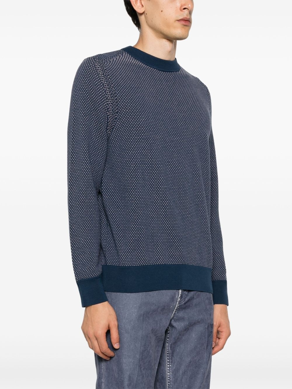 textured-finish long-sleeve jumper - 3