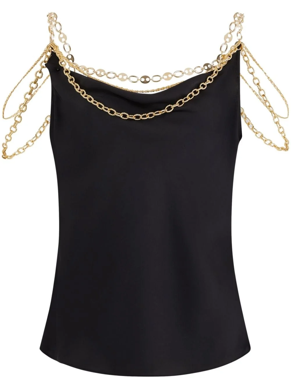 chain-detail cowl-neck top - 1