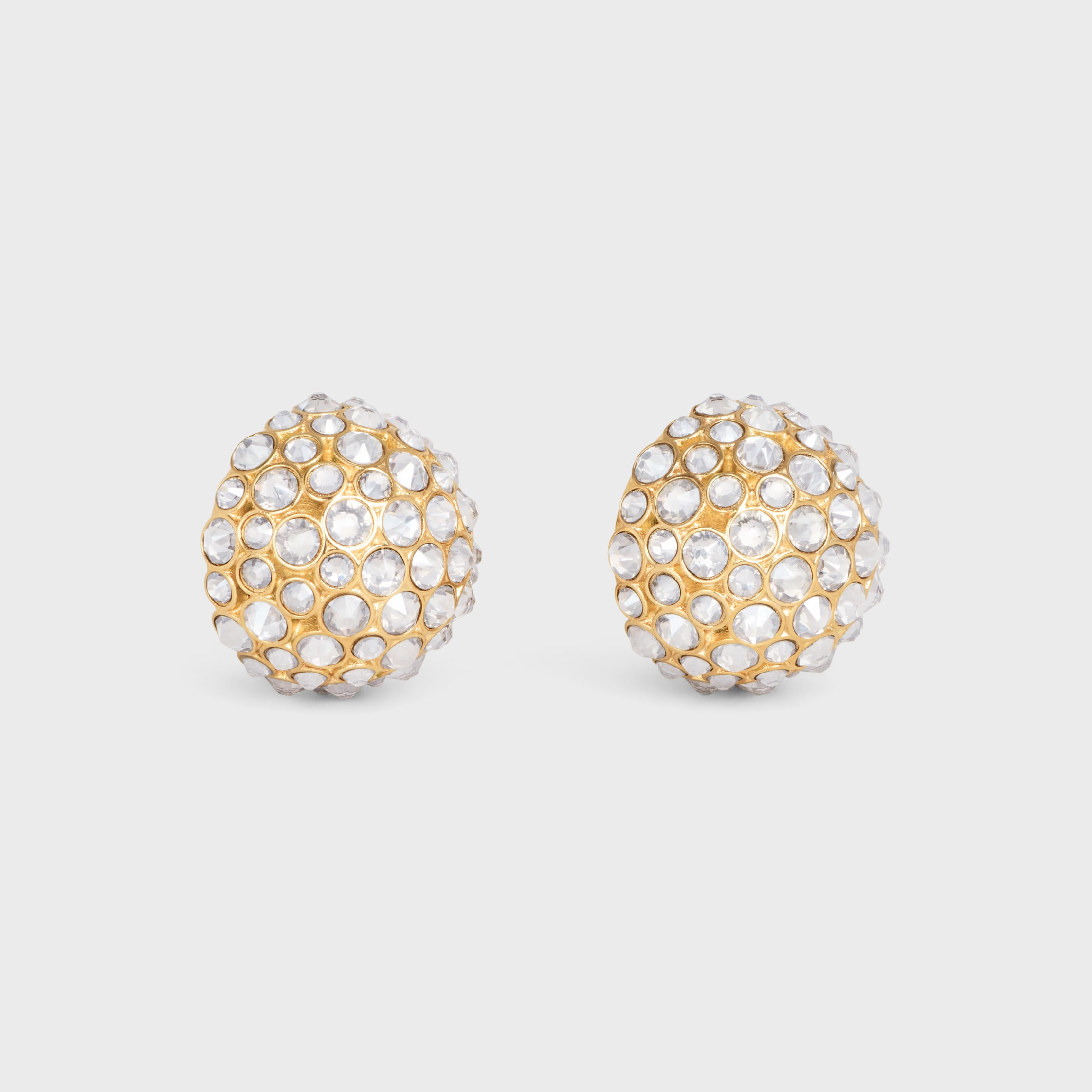 Celine Heirlooms Dome Earrings in Strass and Brass with gold finish - 2