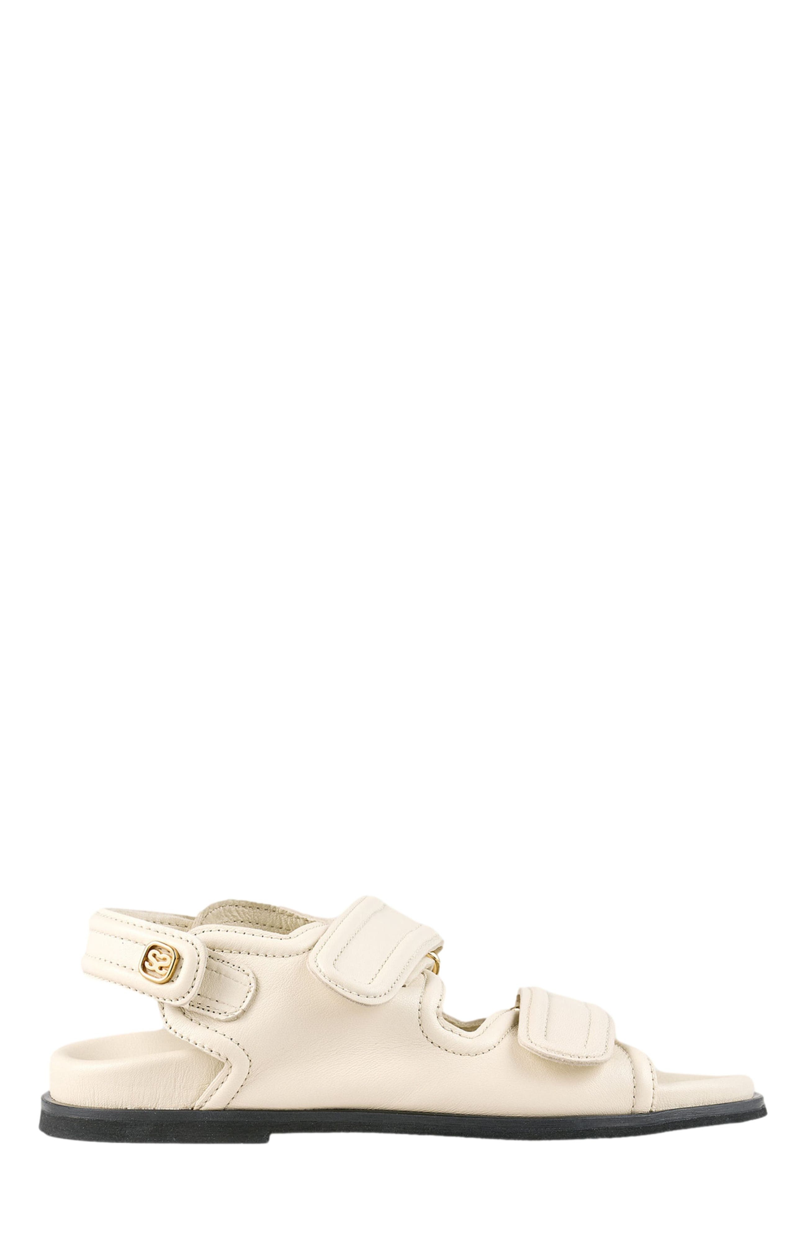 SANDRO Plain leather lambskin sandals in Vanilla at Nordstrom - 1