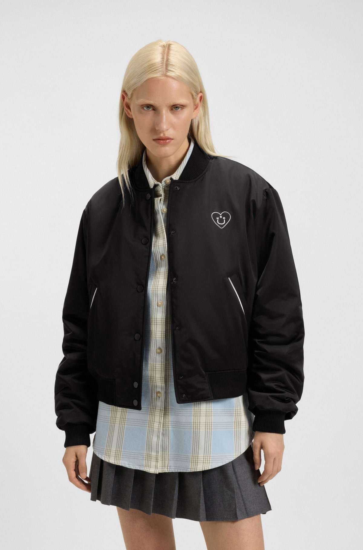 PADDED VARSITY-STYLE JACKET WITH HAPPY HUGO LOGOS - 2
