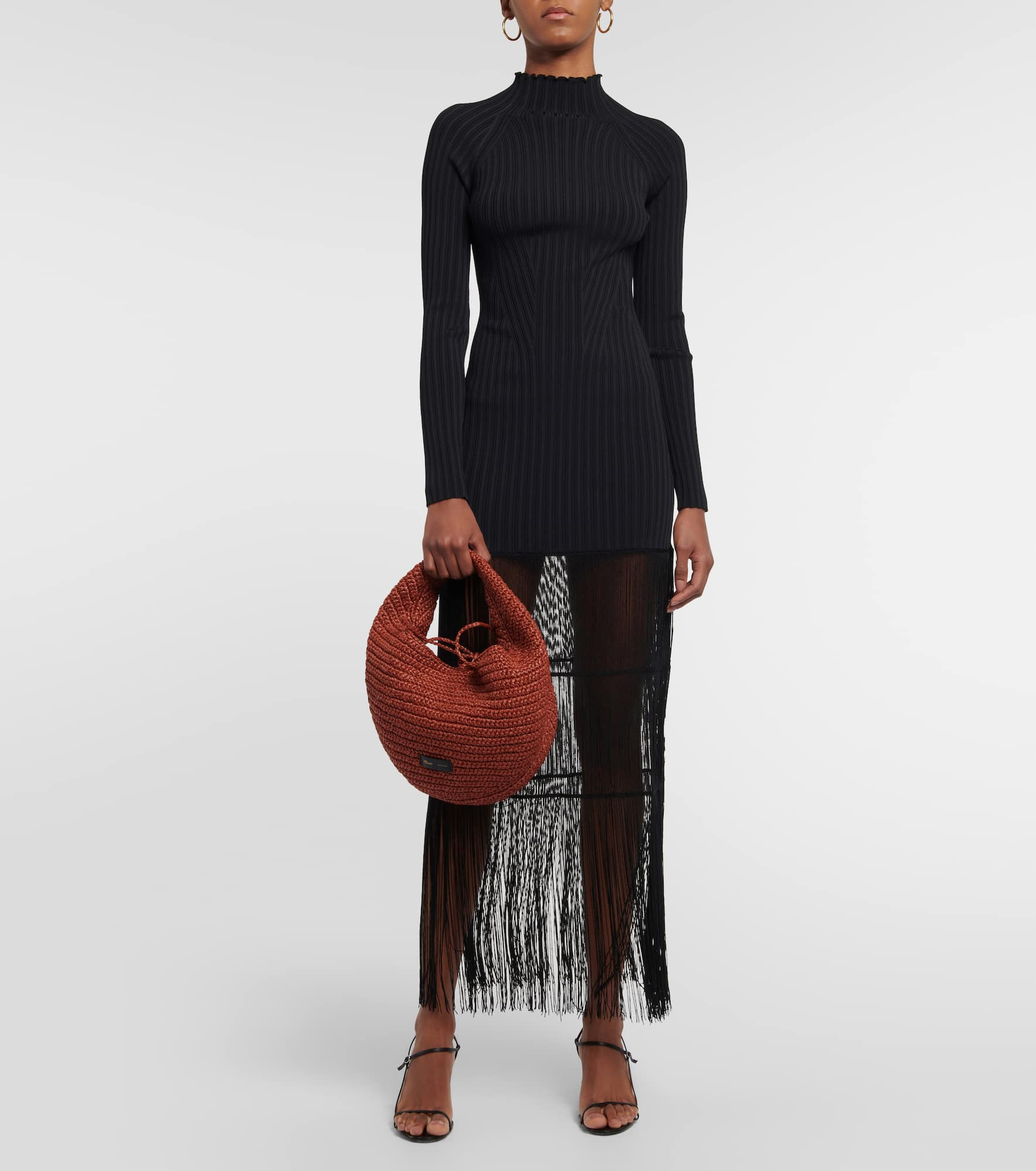 Olivia Medium raffia shoulder bag - 5