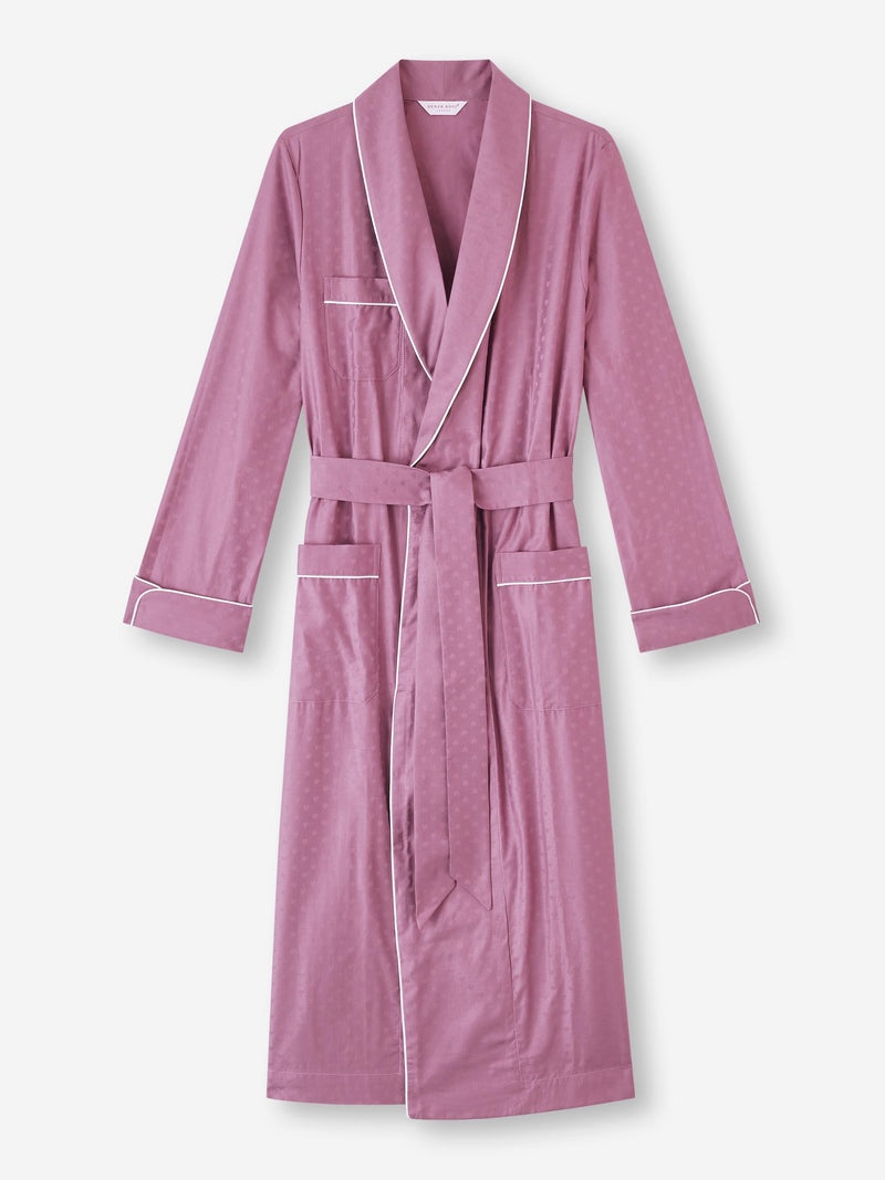 Women's Long Dressing Gown Kate 10 Cotton Jacquard Purple - 1