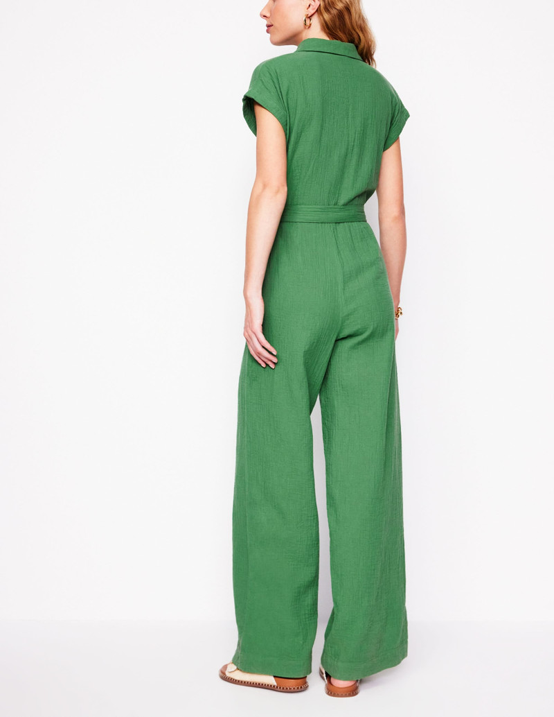 Colette Double Cloth Jumpsuit-Paradise Green 4