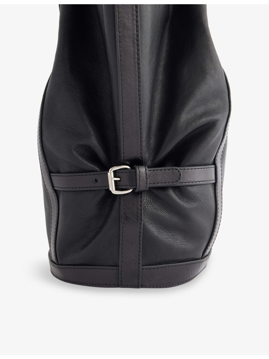 Olive Large Leather Shoulder Bag - 5