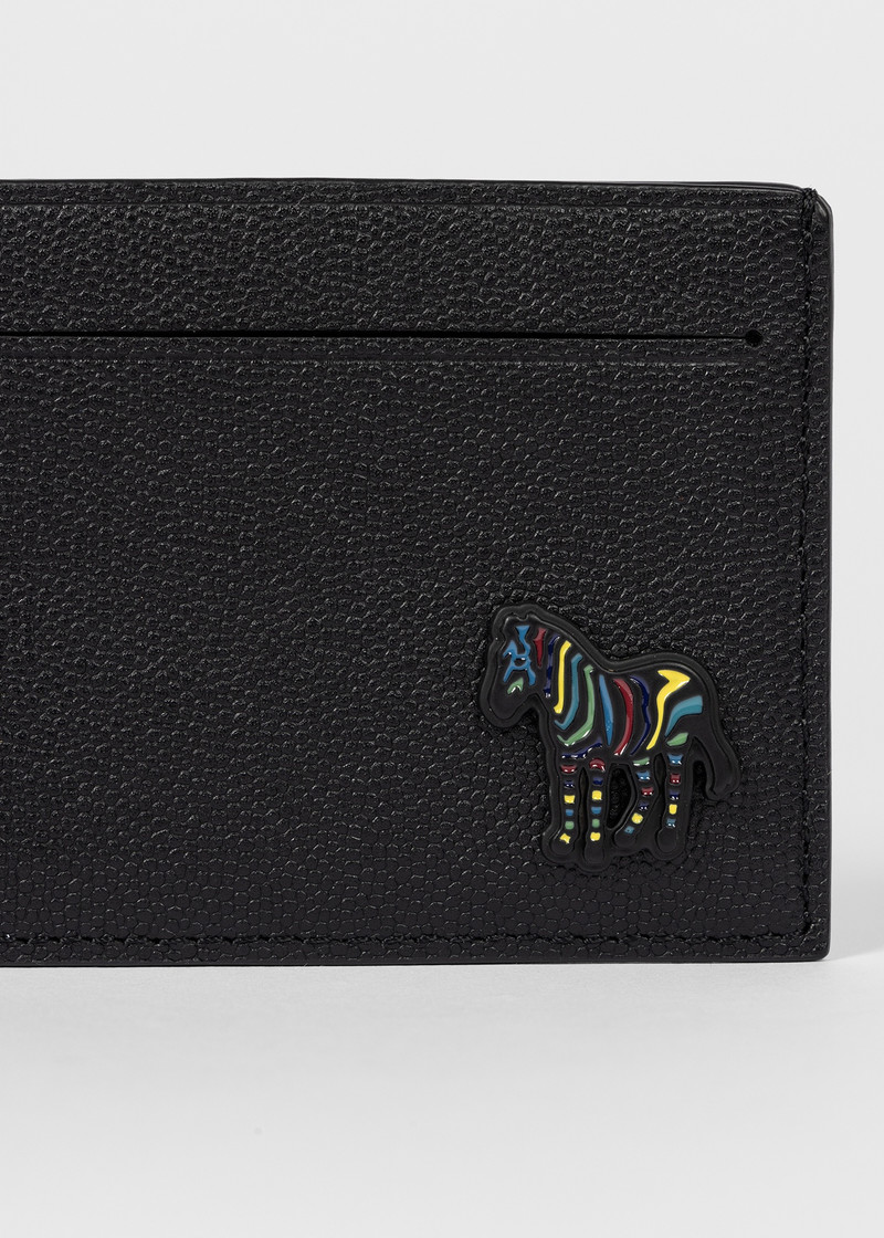 Black Zebra Logo Leather Card Holder 4