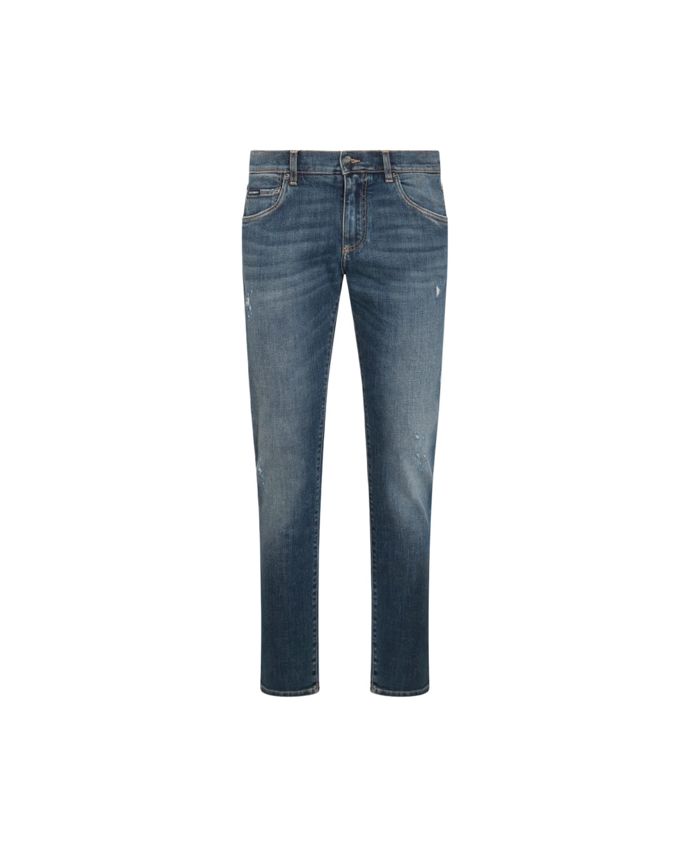 Blue Cotton Denim Jeans - 1