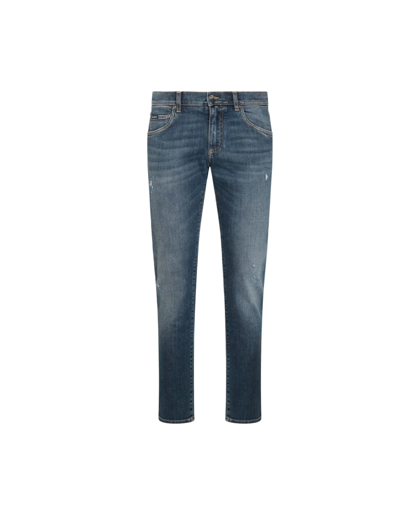 Blue Cotton Denim Jeans - 1