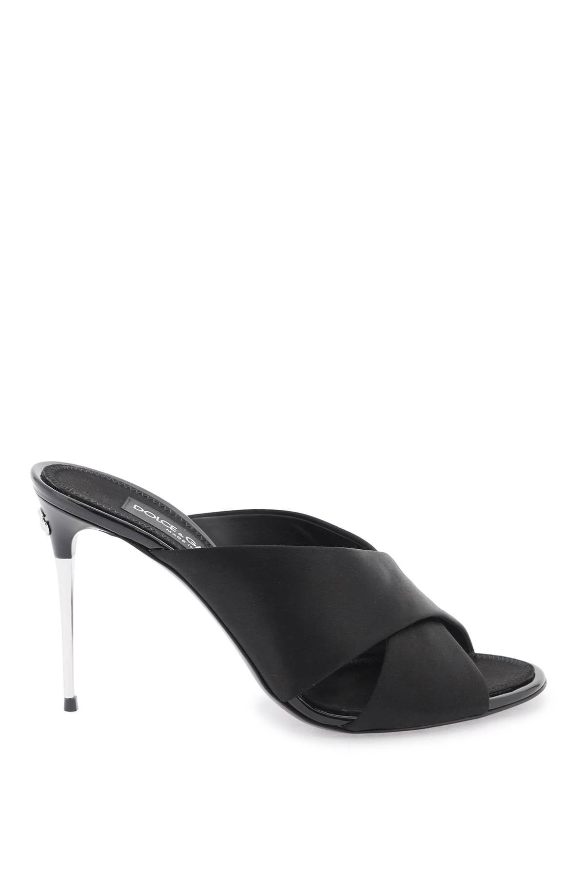 サンダル・ミュール DOLCE & GABBANA satin mules with l heel. CR1738 AV799 Dolce & Gabbana Dolce & Gabbana Satin Mules With Metal Heel