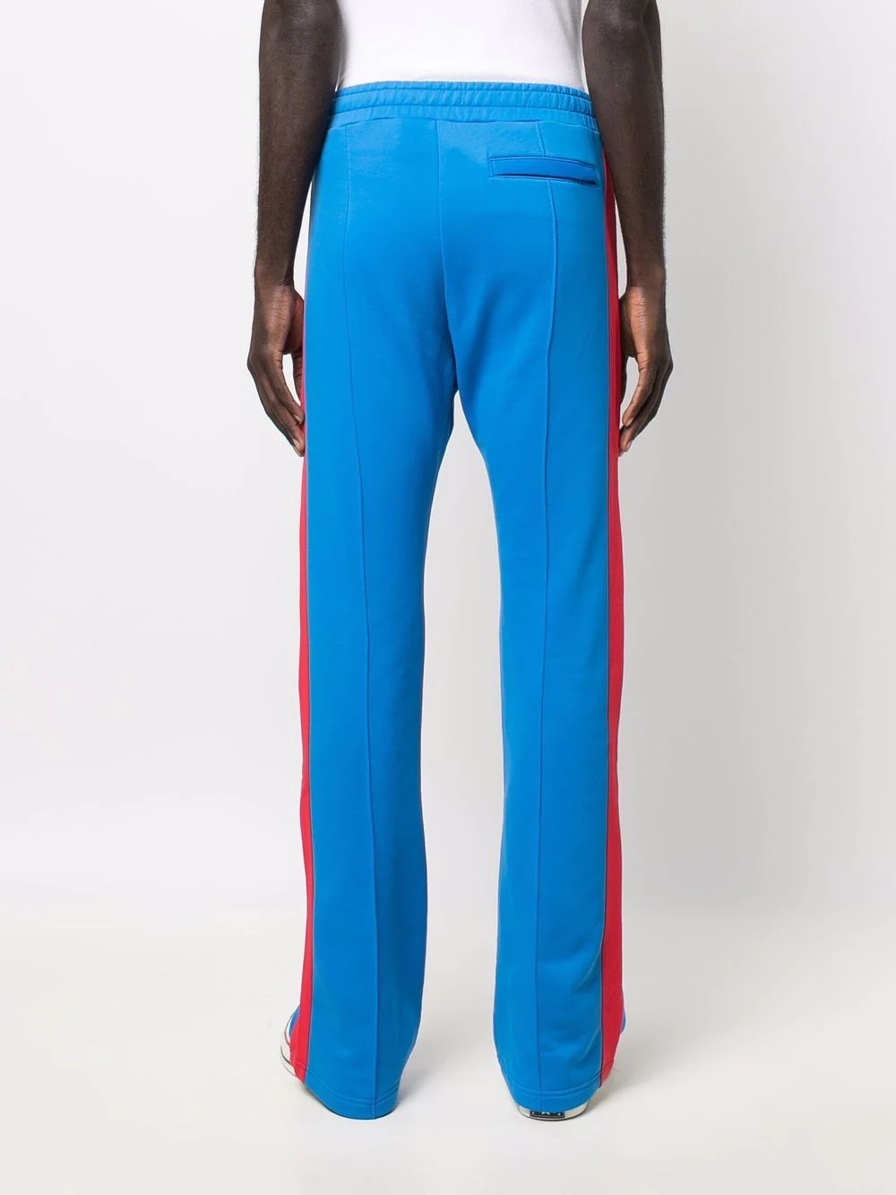 two-tone straight-leg trousers - 4