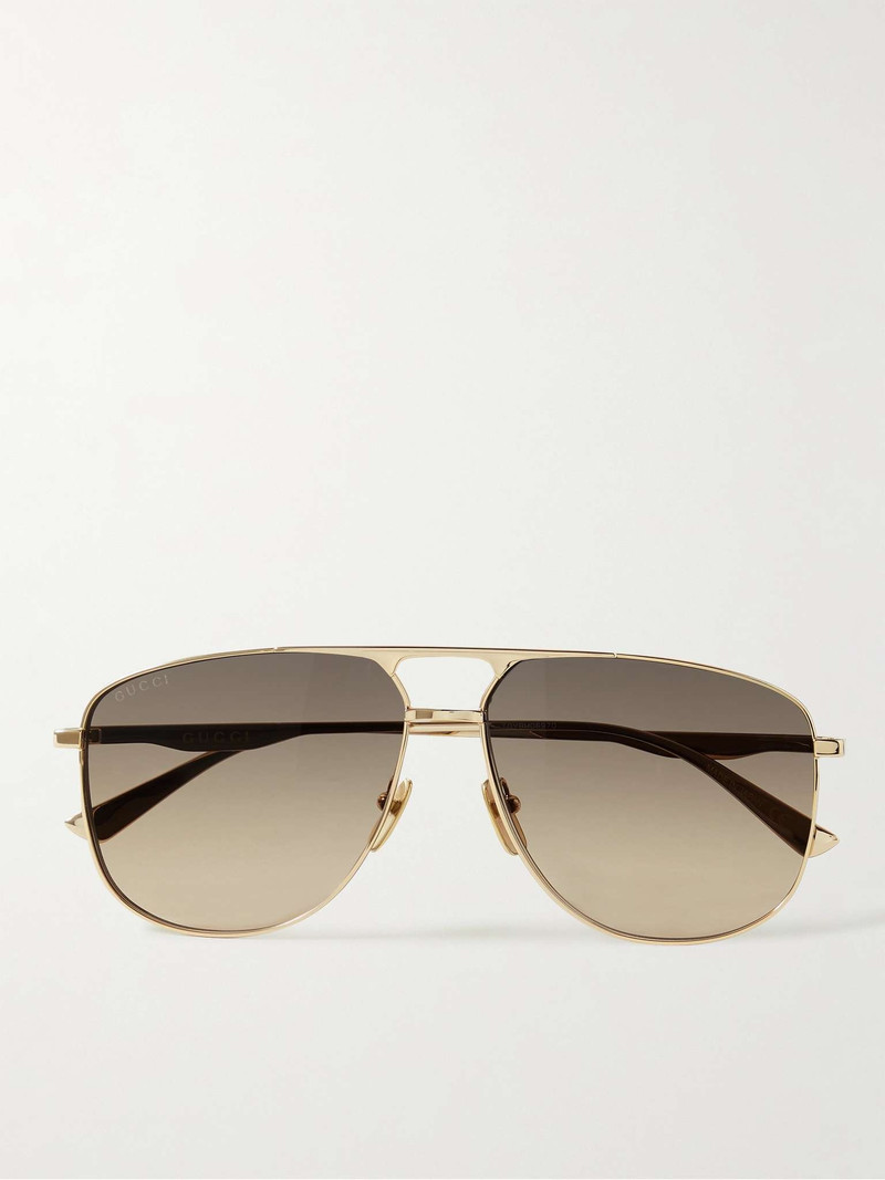 Aviator-Style Gold-Tone Sunglasses - 1