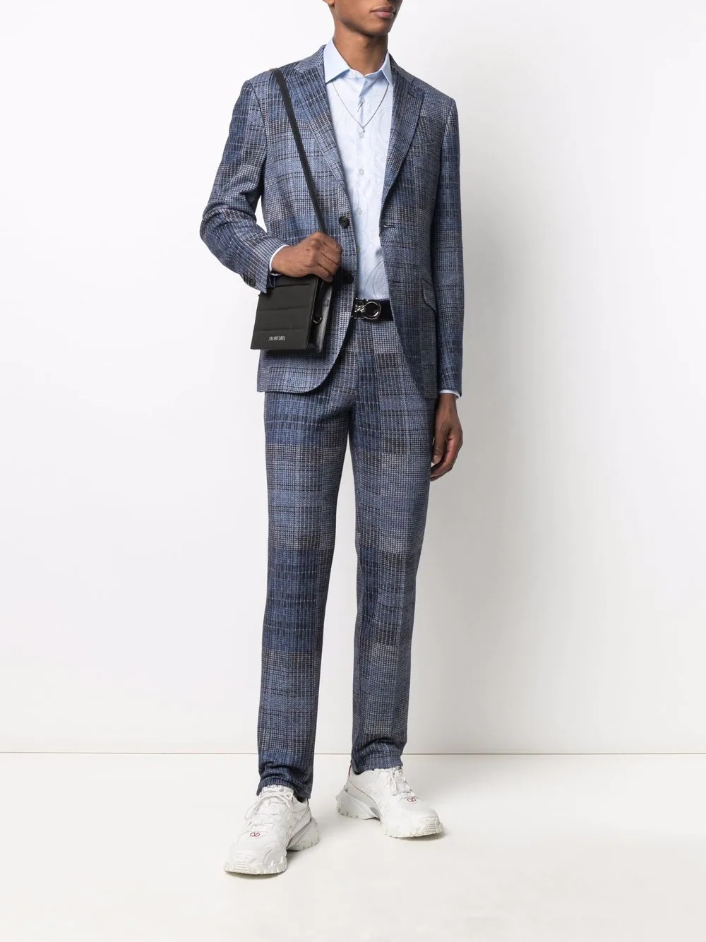 woven-check tailored trousers - 2