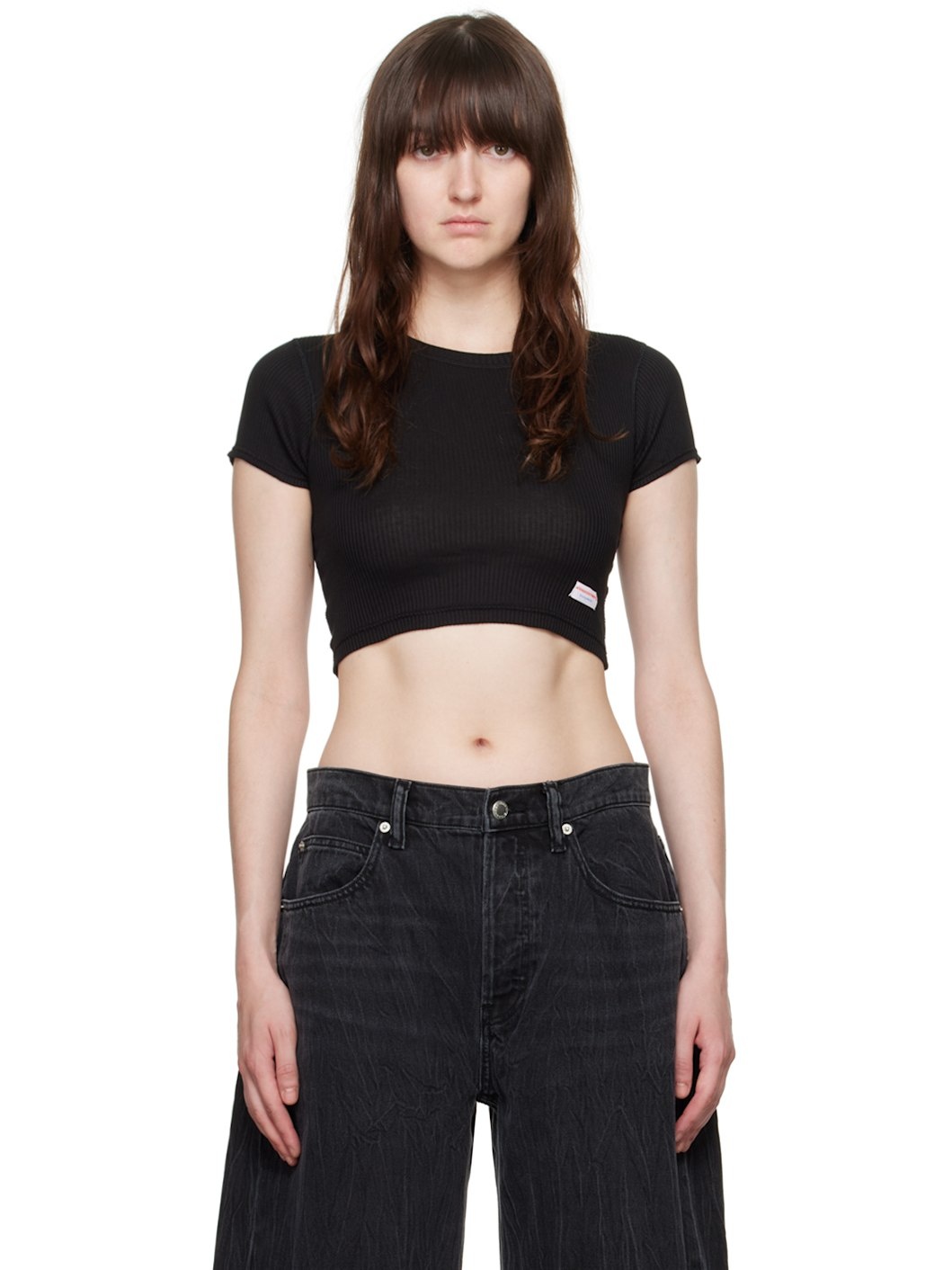 Black Cropped T-Shirt - 1