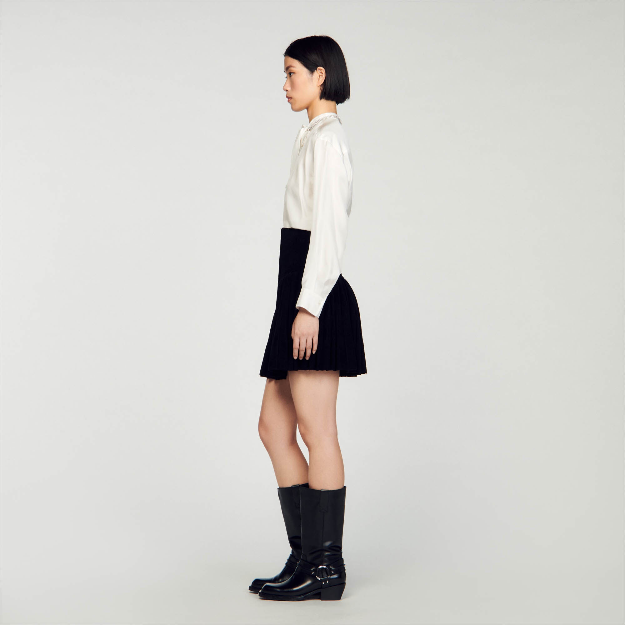 SHORT VELVET KNIT SKIRT - 7