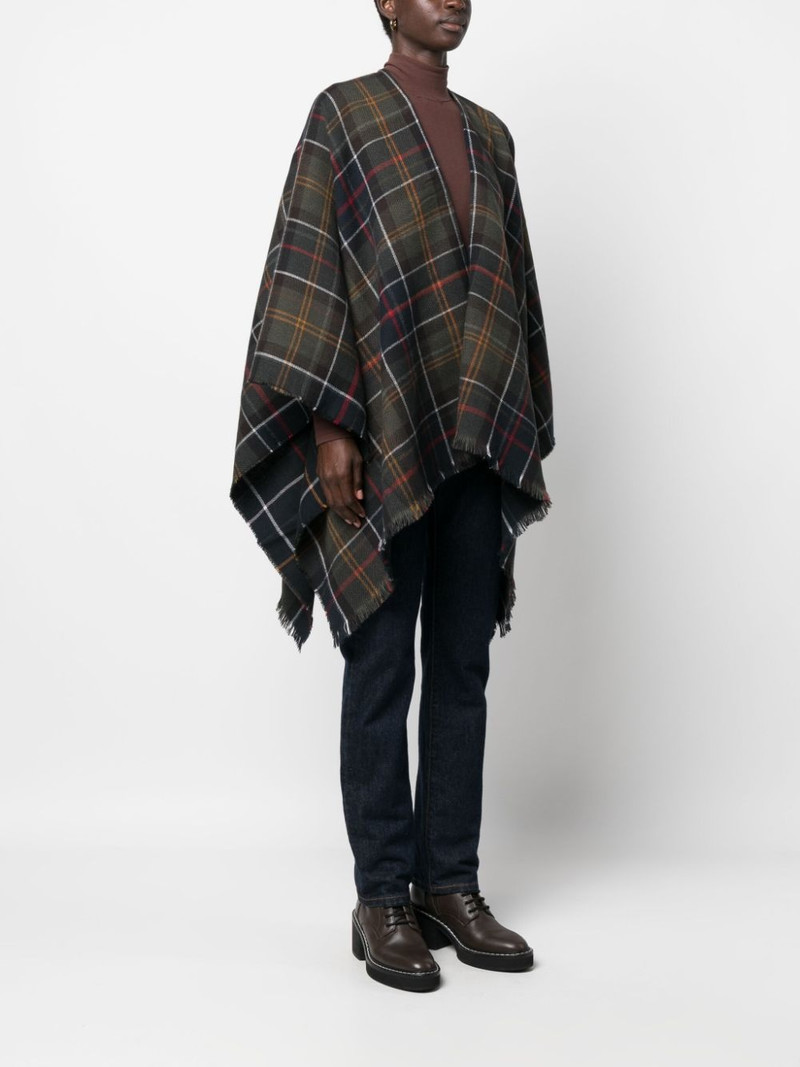Montieth check-pattern poncho 3