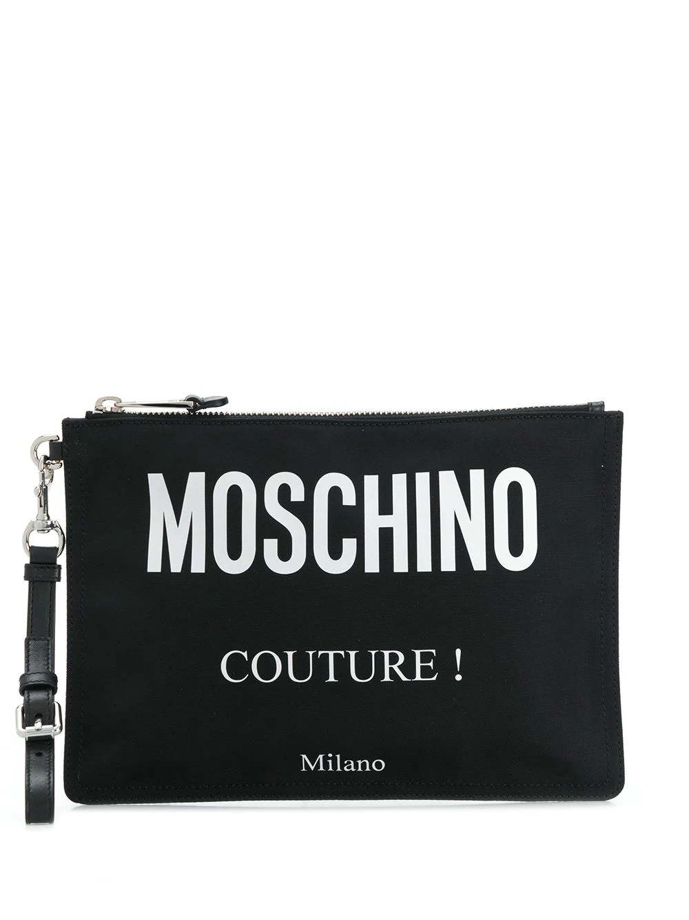 logo-print clutch bag - 1