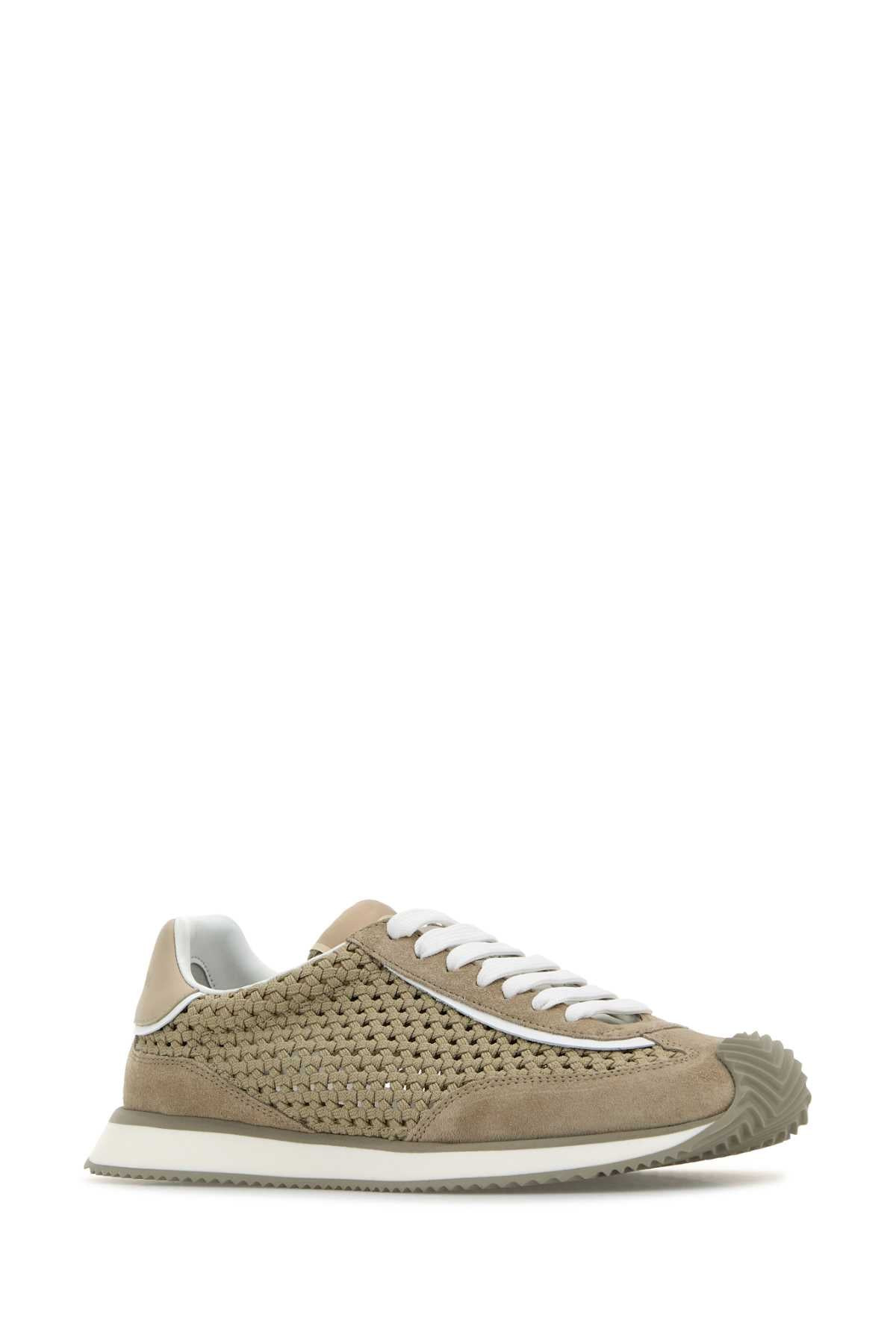 Dolce & Gabbana Men Cappuccino Fabric Sneakers - 2