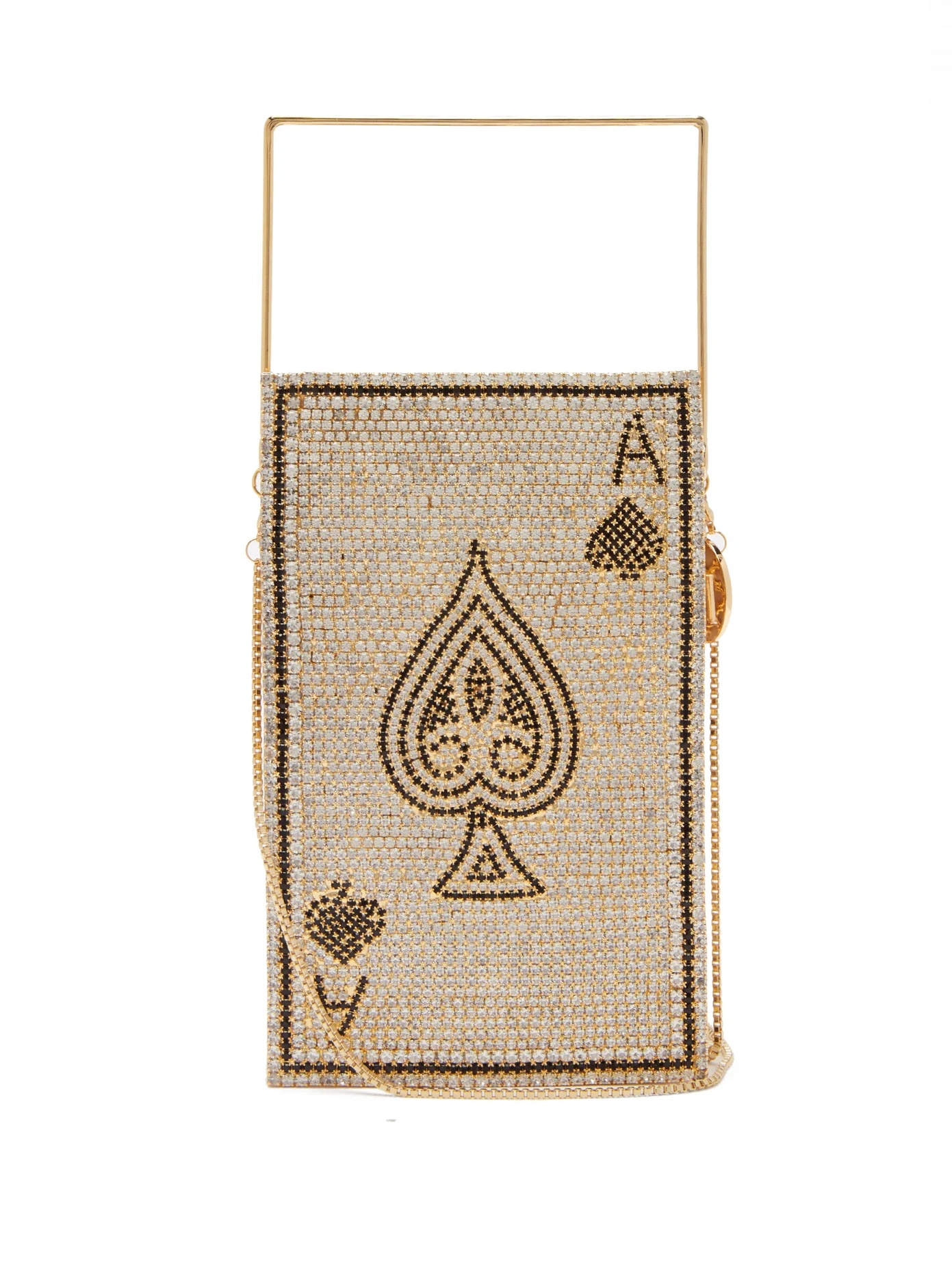 Poker caged crystal-embellished bag - 1