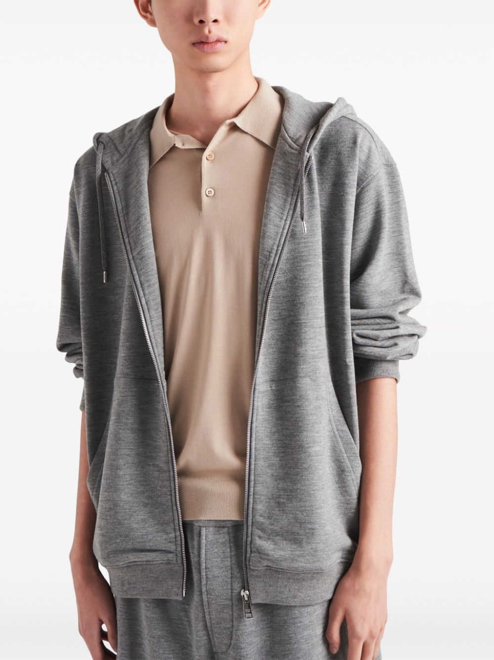 triangle-logo zip-up hoodie - 4