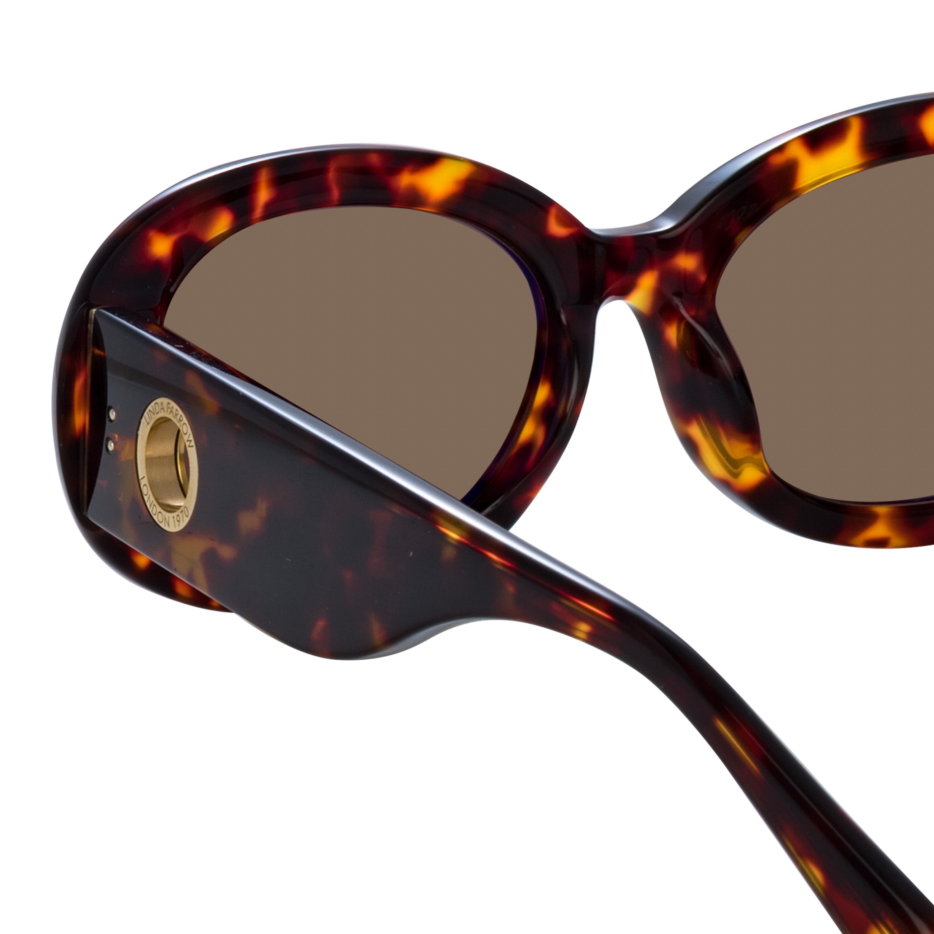 LINA OVAL SUNGLASSES IN TORTOISESHELL - 5