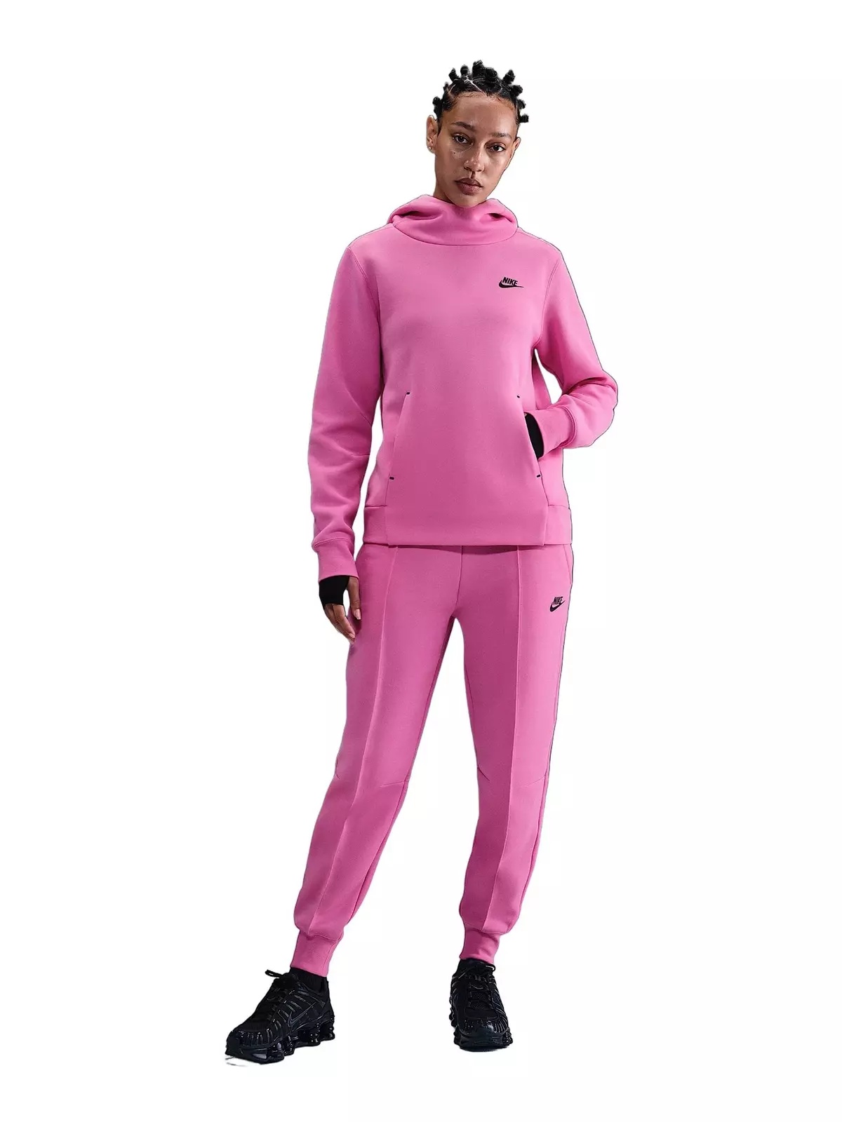 Women's Sportswear Tech Fleece Hoodie -Pink/Black - 4