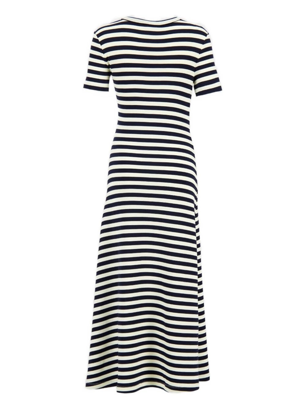 striped gathered midi dress - 2