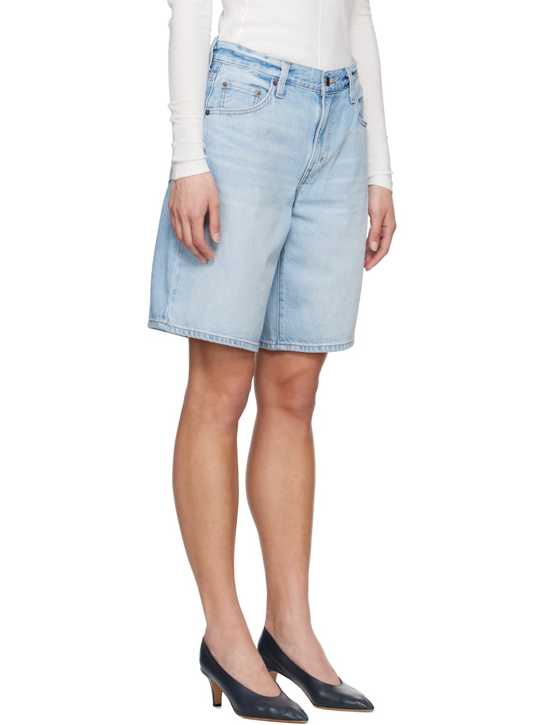 Blue Baggy Dad Denim Shorts - 2