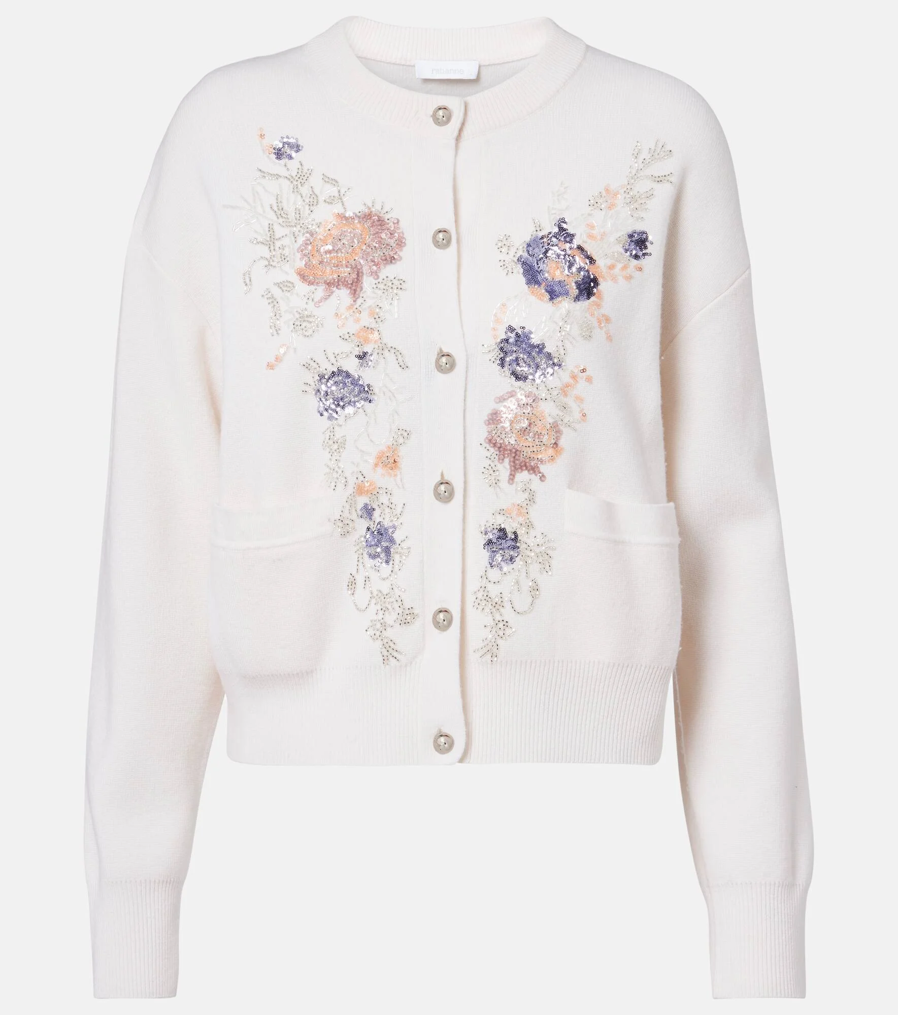 Sequined wool and cashmere cardigan - 1