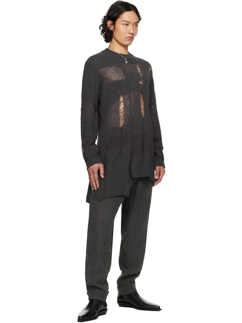 Yohji Yamamoto Gray 5G Randome Damage Processed Sweater outlook