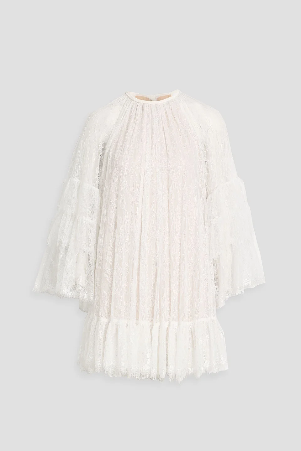 Delia ruffled corded lace mini dress - 1