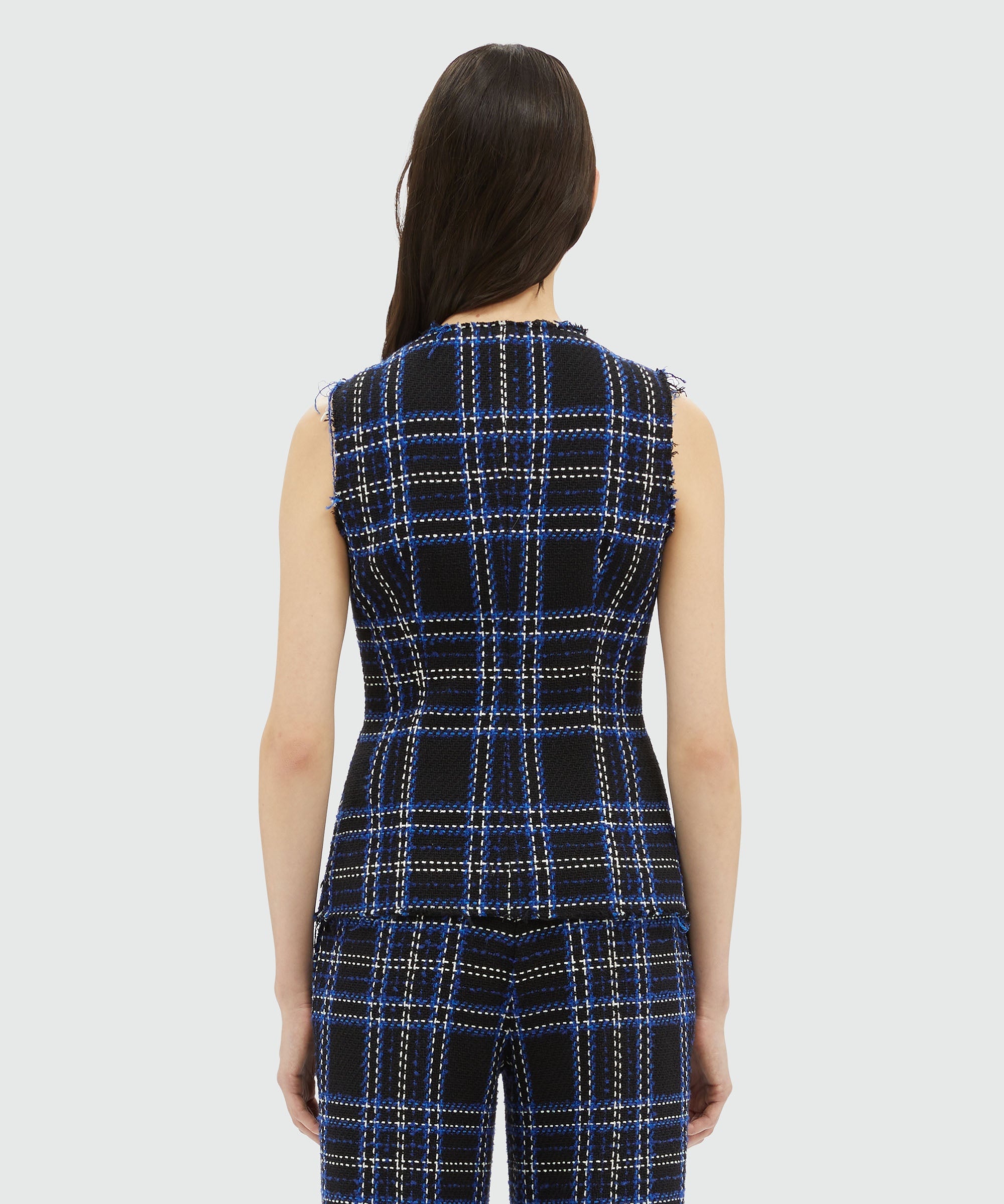 Tweed maxi-check vest - 3