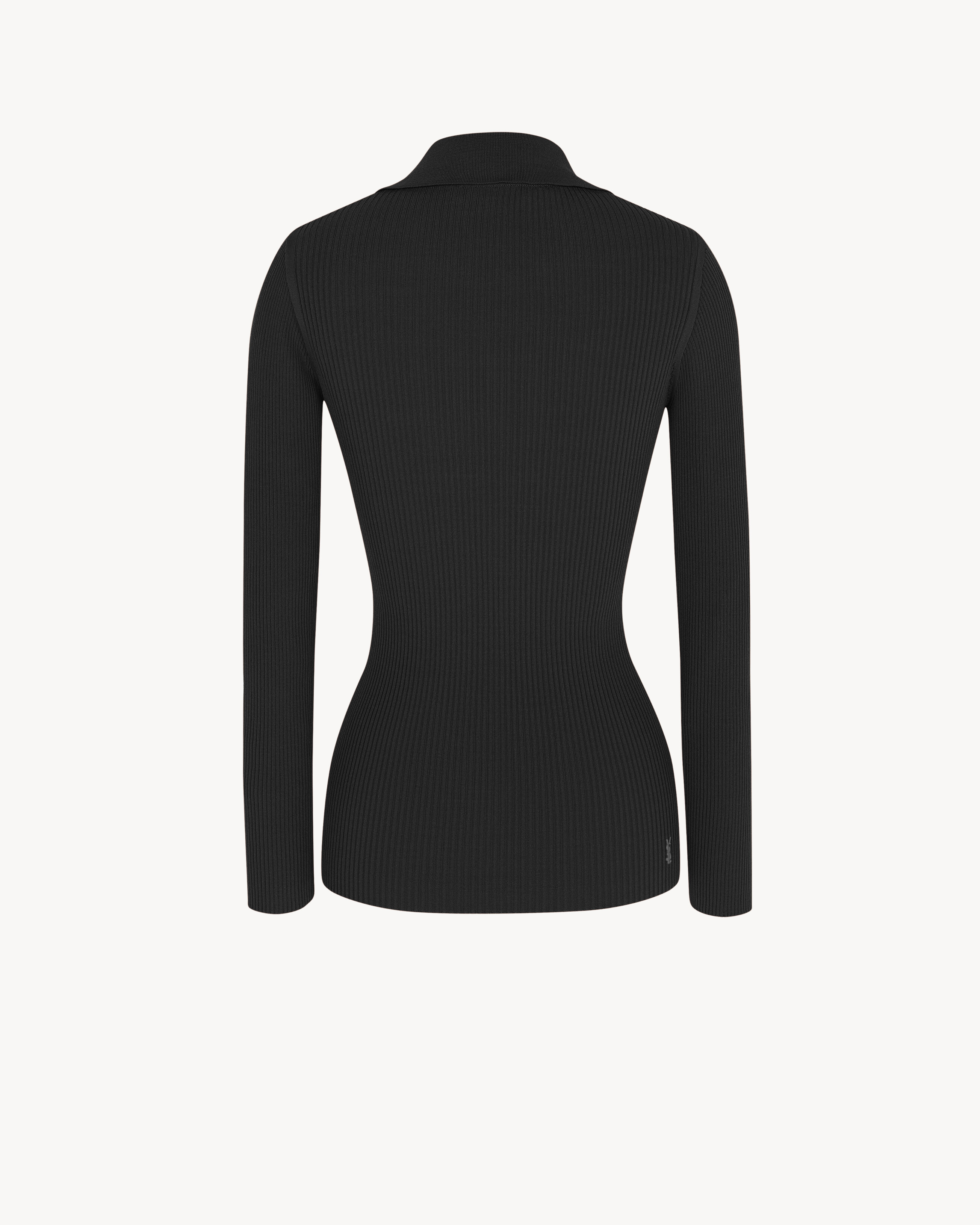 monogram top in ribbed crepe viscose - 2