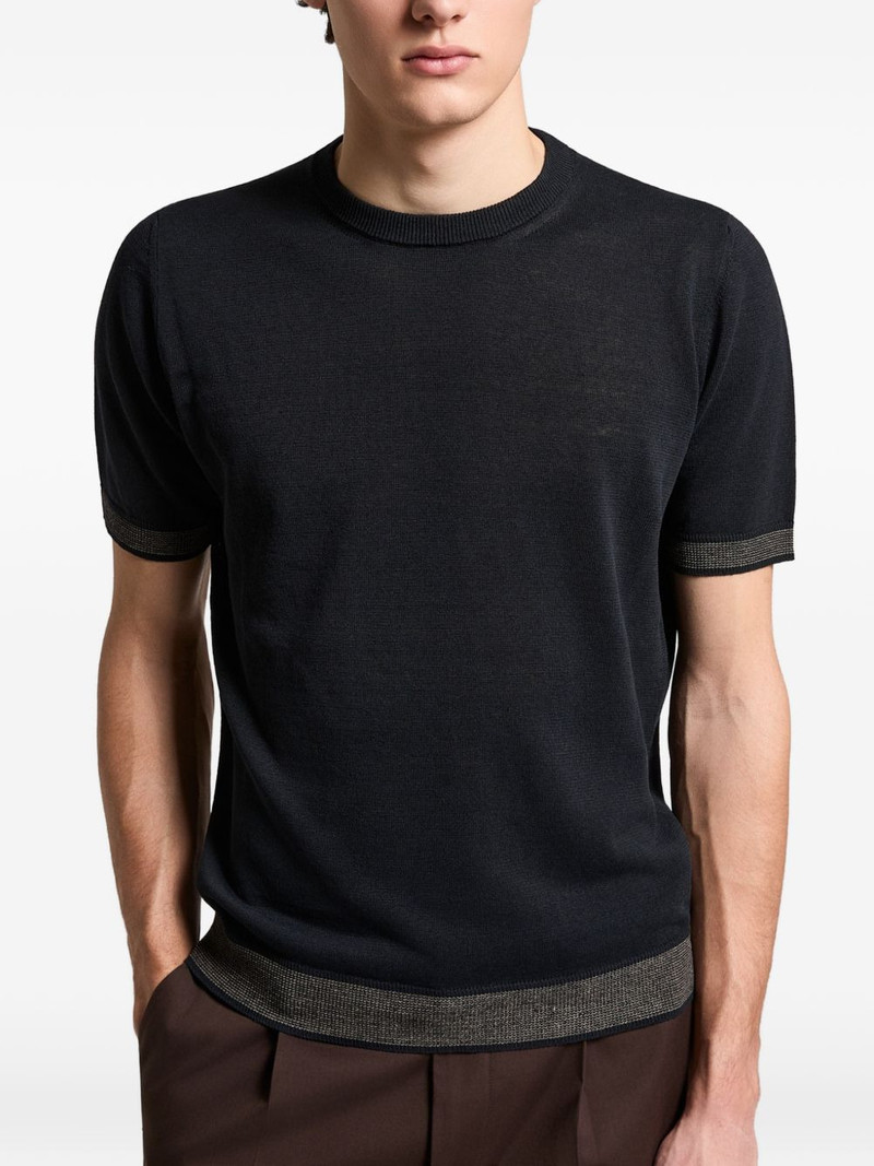 ribbed trim T-shirt 3